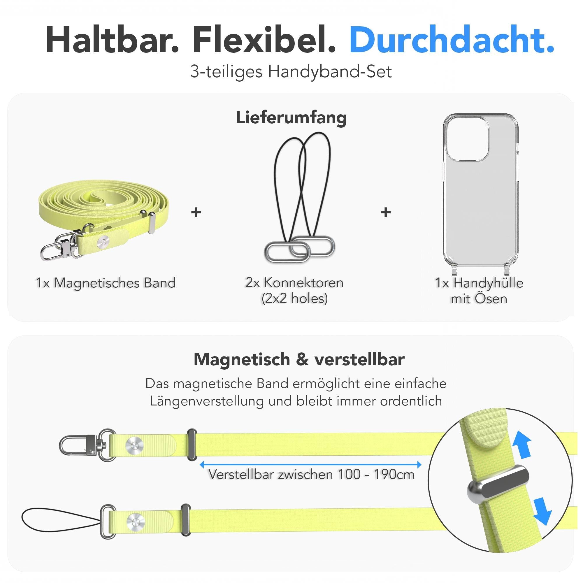 Apple iPhone 14 Pro Schutzhülle mit magnetisch verstellbarem Crossbody-Umhängeband