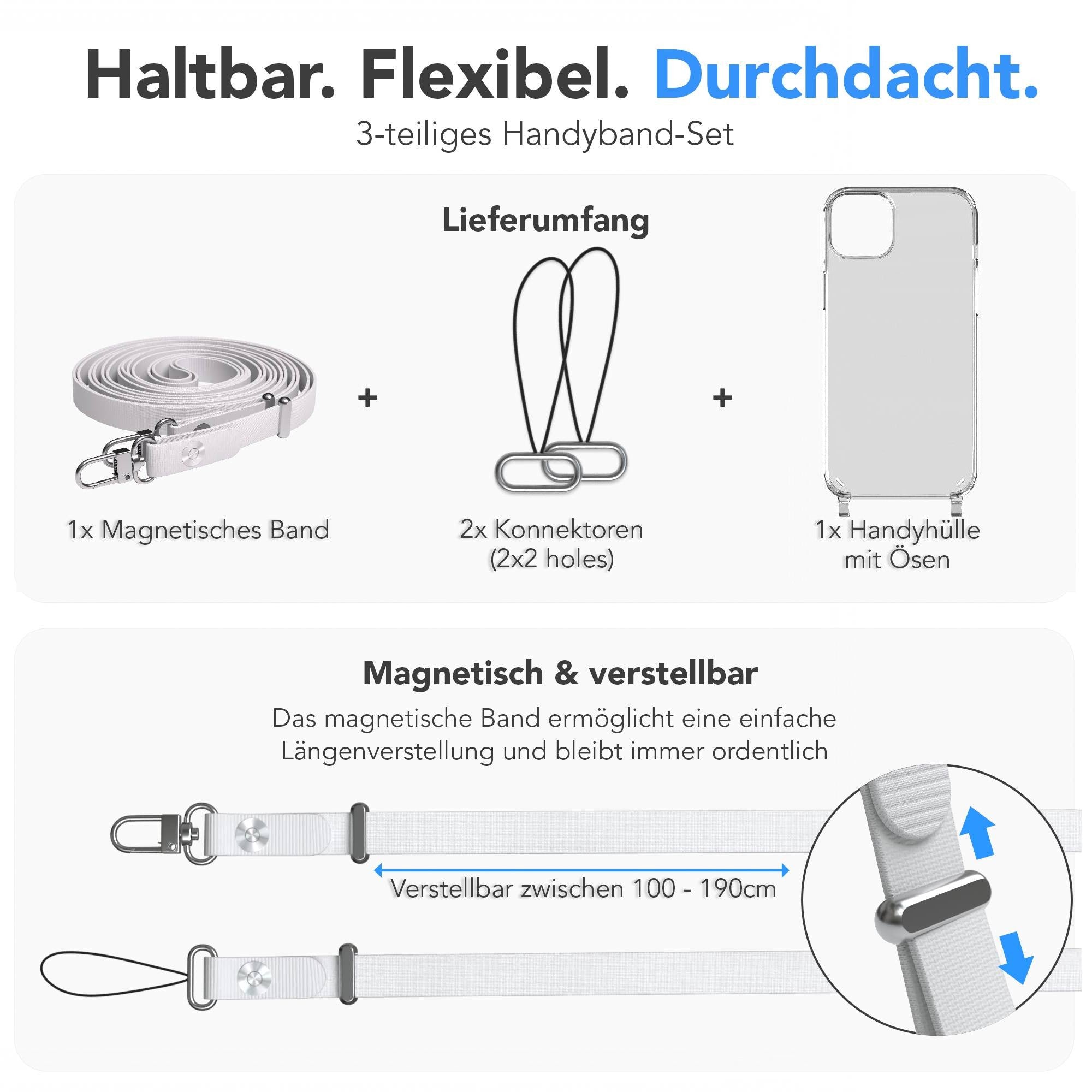 Apple iPhone 14 Plus Schutzhülle mit magnetischer Crossbody Handykette zum Umhängen
