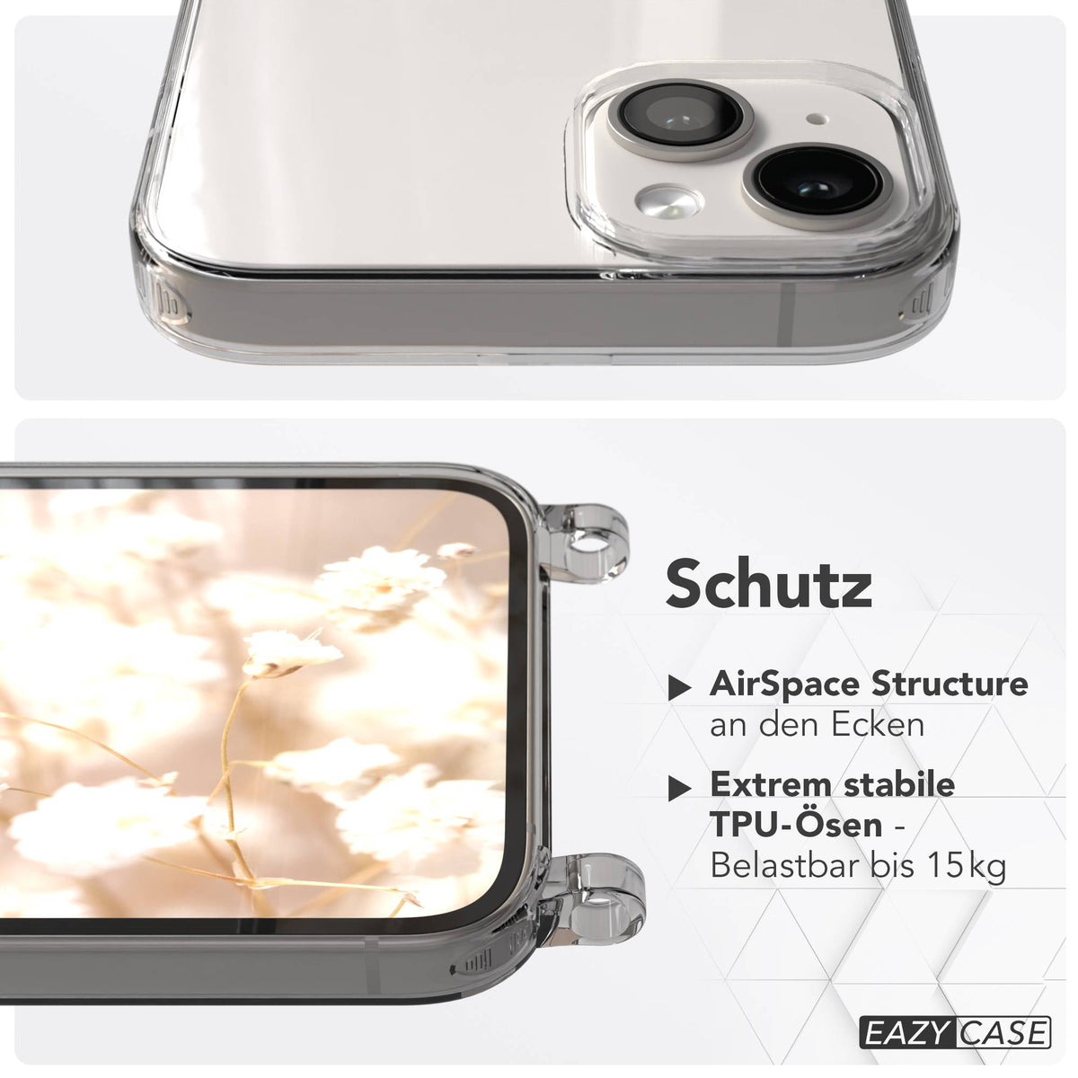 Apple iPhone 14 Plus Schutzhülle mit magnetischer Crossbody Handykette zum Umhängen