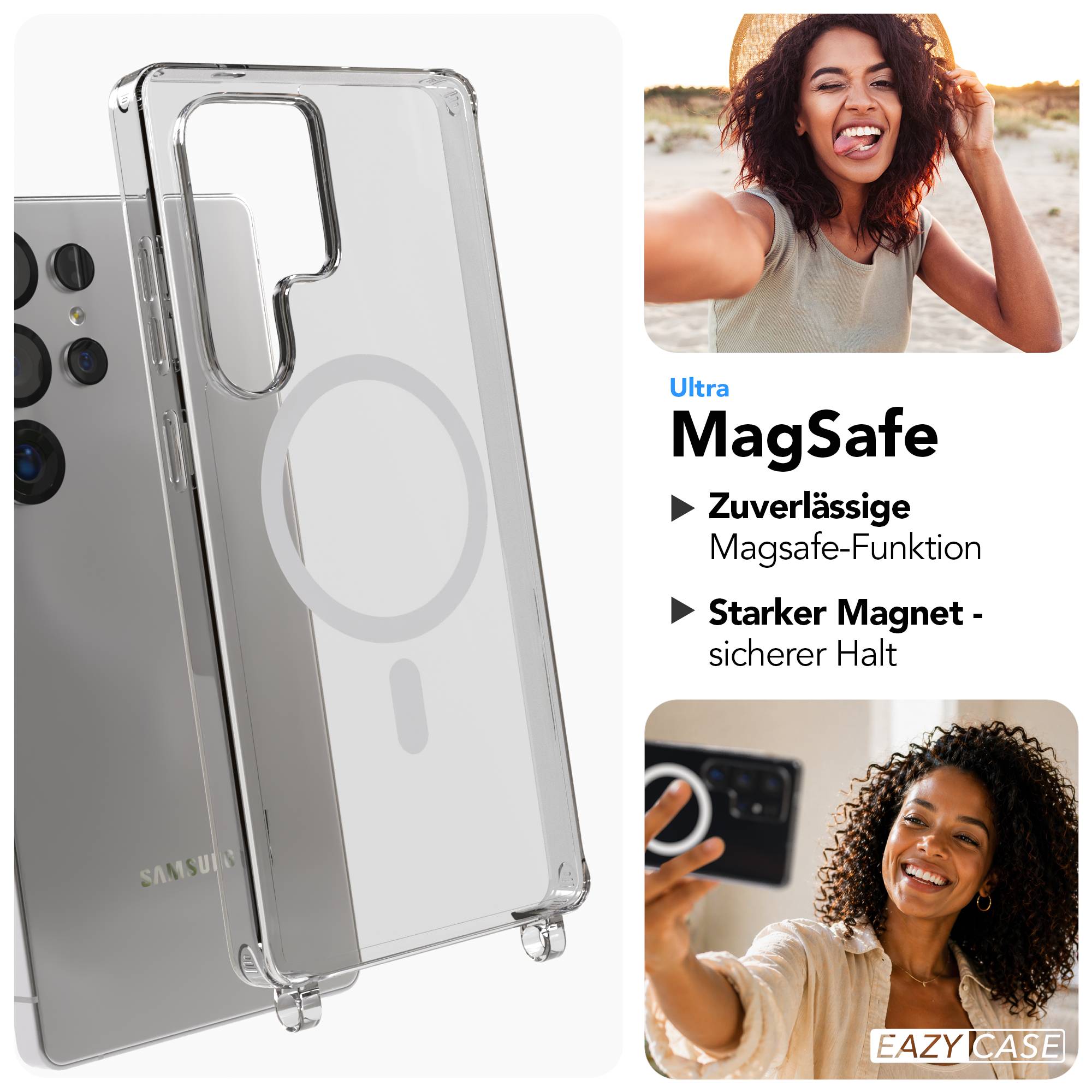 Samsung Galaxy S25 Ultra MagSafe Hülle mit magnetischer Crossbody Handykette #farbe_orange-magsafe-funktion-mit-magsafe