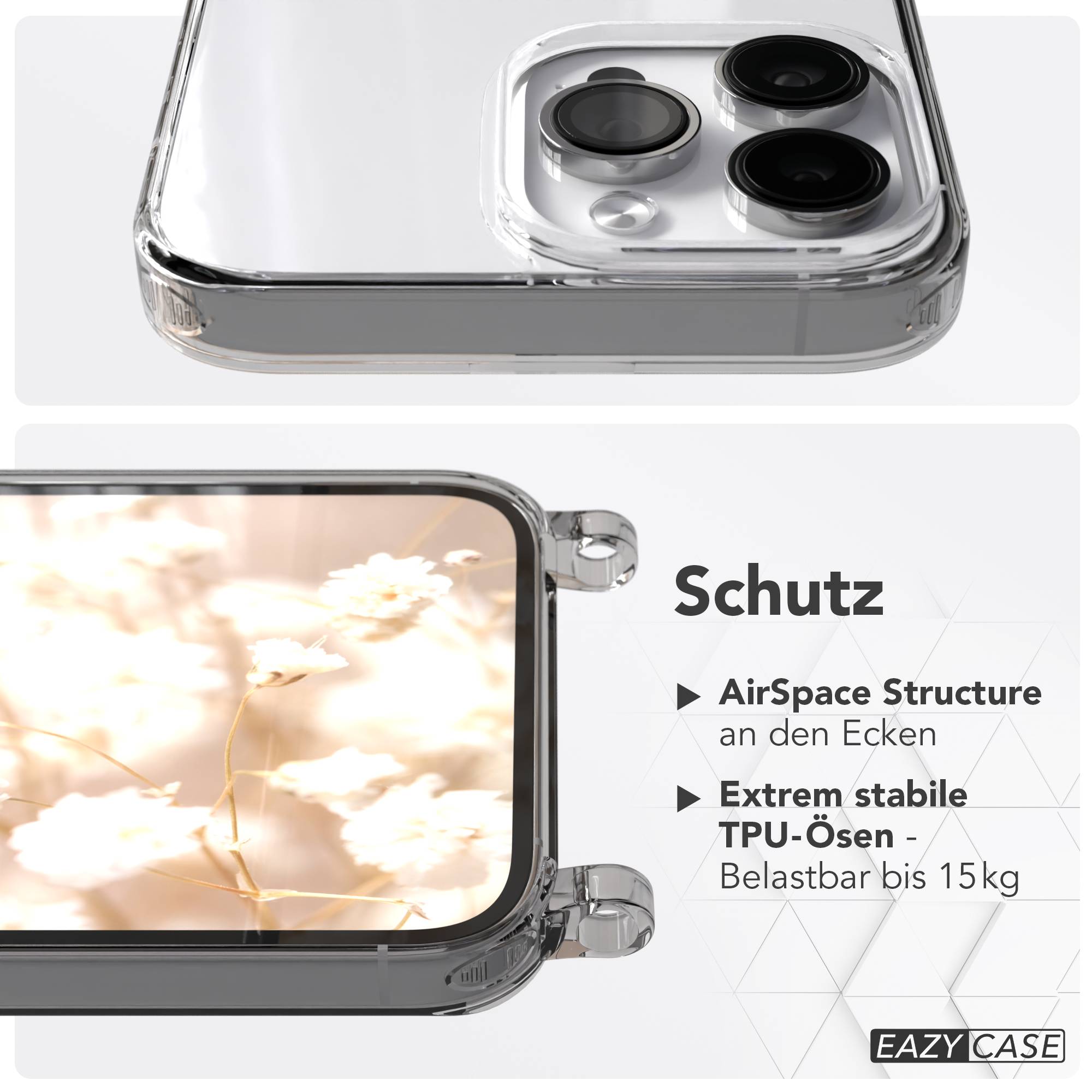 iPhone 14 Pro Max Schutzhülle mit magnetisch verstellbarem Crossbody Umhängeband