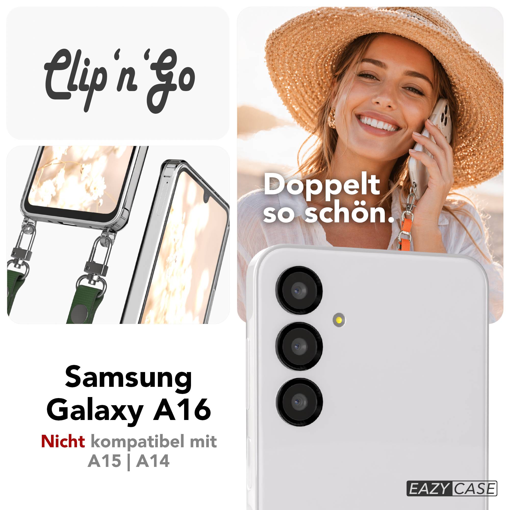 Samsung Galaxy A16 MagSafe Hülle mit magnetischer Crossbody Handykette im Set #farbe_grun-magsafe-funktion-mit-magsafe