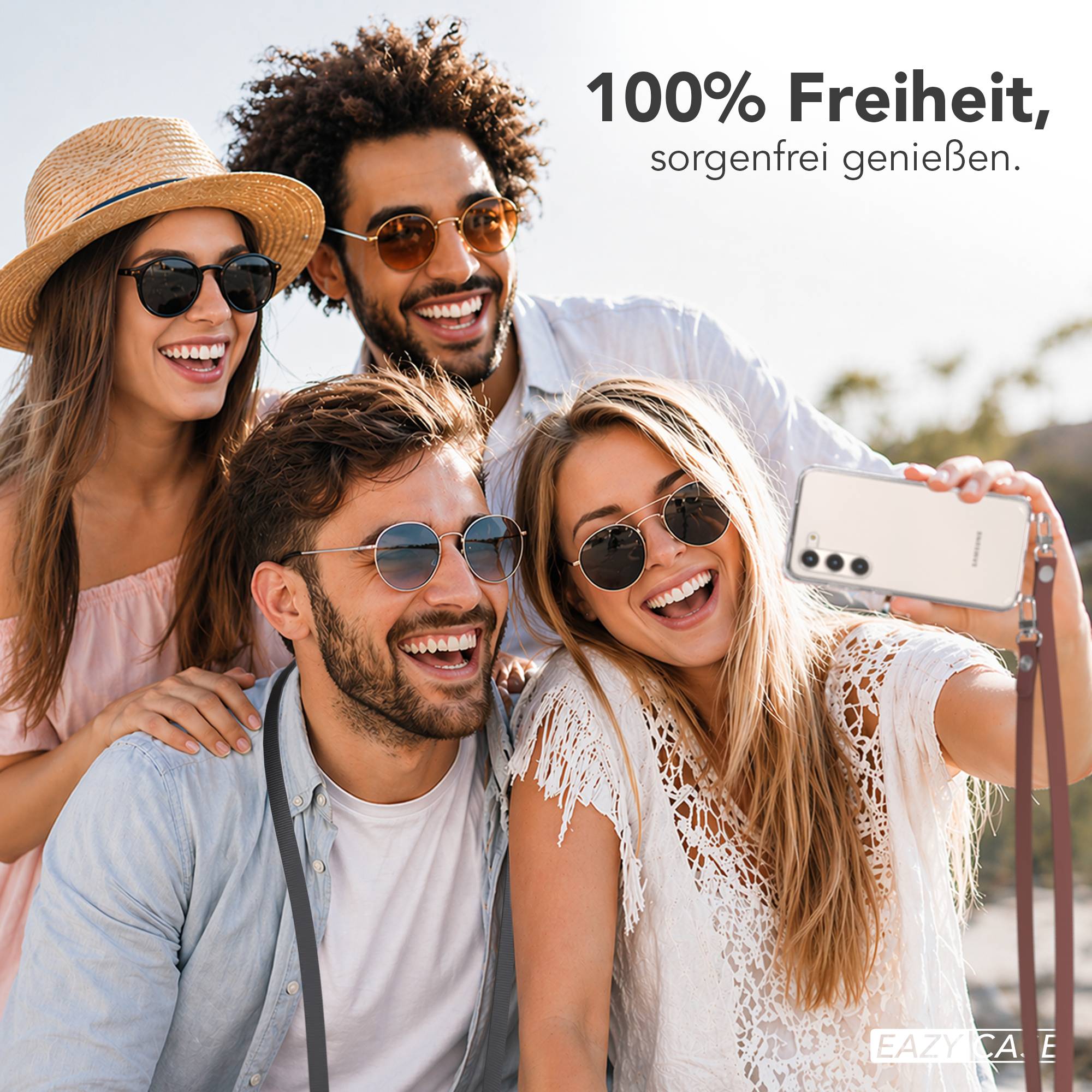 Samsung Galaxy S23 Schutzhülle mit magnetisch verstellbarem Crossbody-Umhängeband
