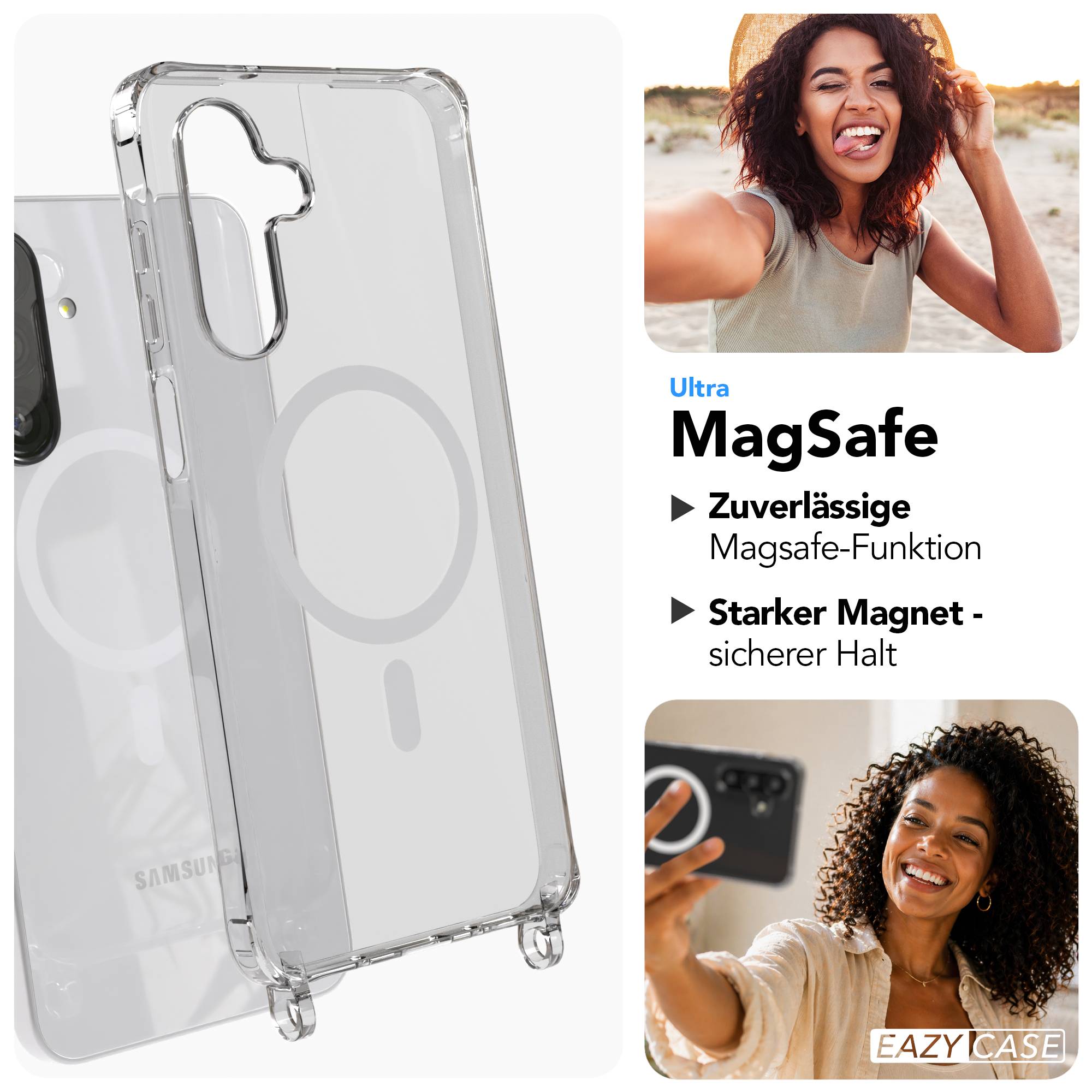 Samsung Galaxy A26 MagSafe Hülle mit magnetischem Crossbody-Umhängegurt Set #farbe_schwarz-magsafe-funktion-mit-magsafe