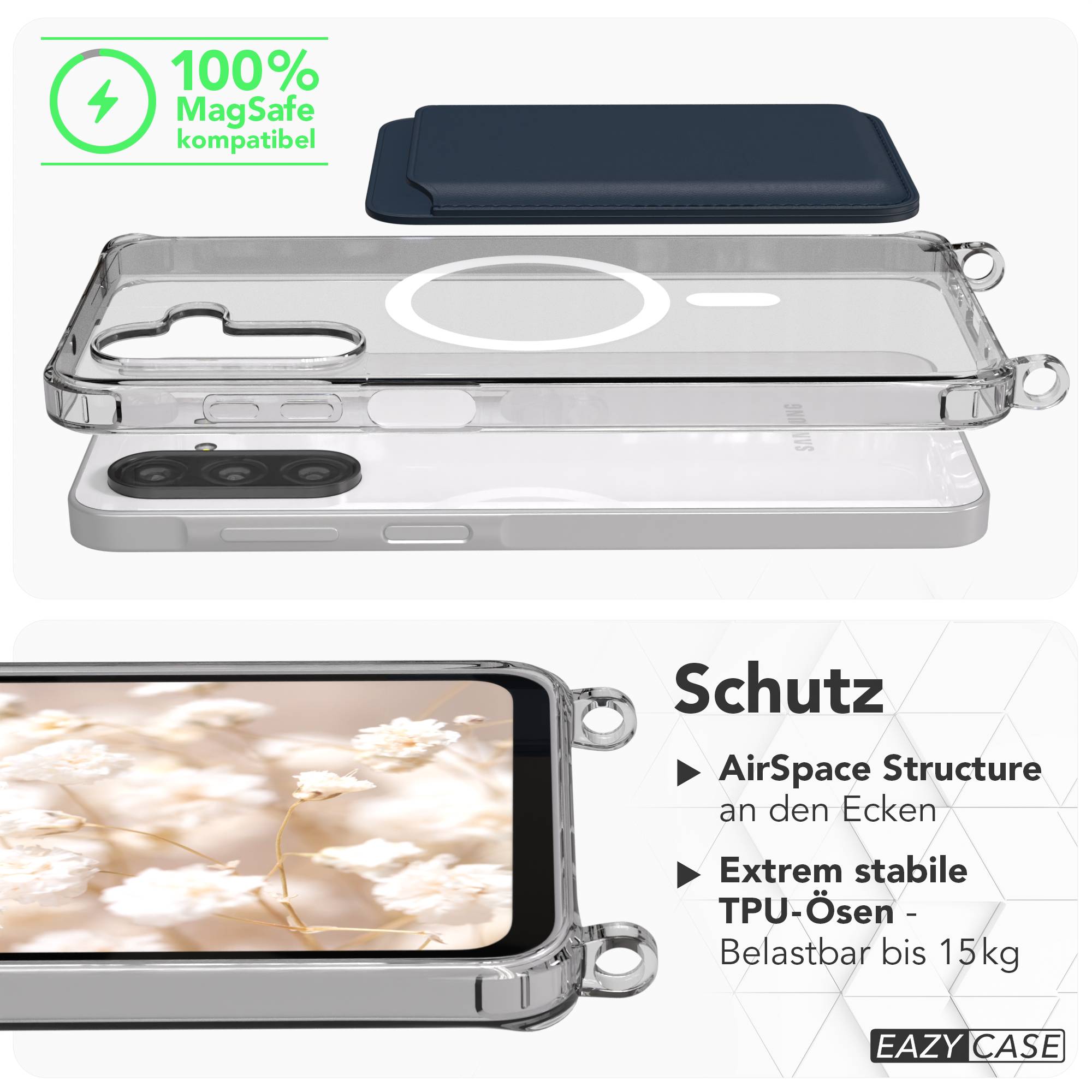 Samsung Galaxy A26 MagSafe Hülle mit magnetischem Crossbody-Umhängegurt Set #farbe_lila-magsafe-funktion-mit-magsafe