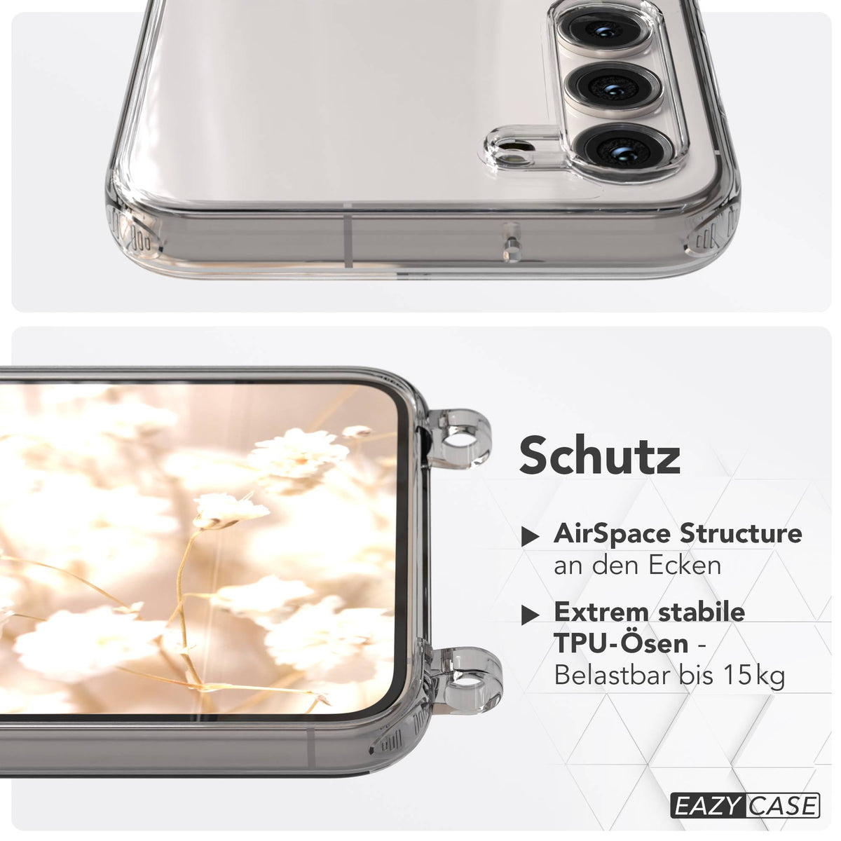 Samsung Galaxy S23 Plus Schutzhülle mit magnetisch verstellbarem Crossbody-Umhängeband