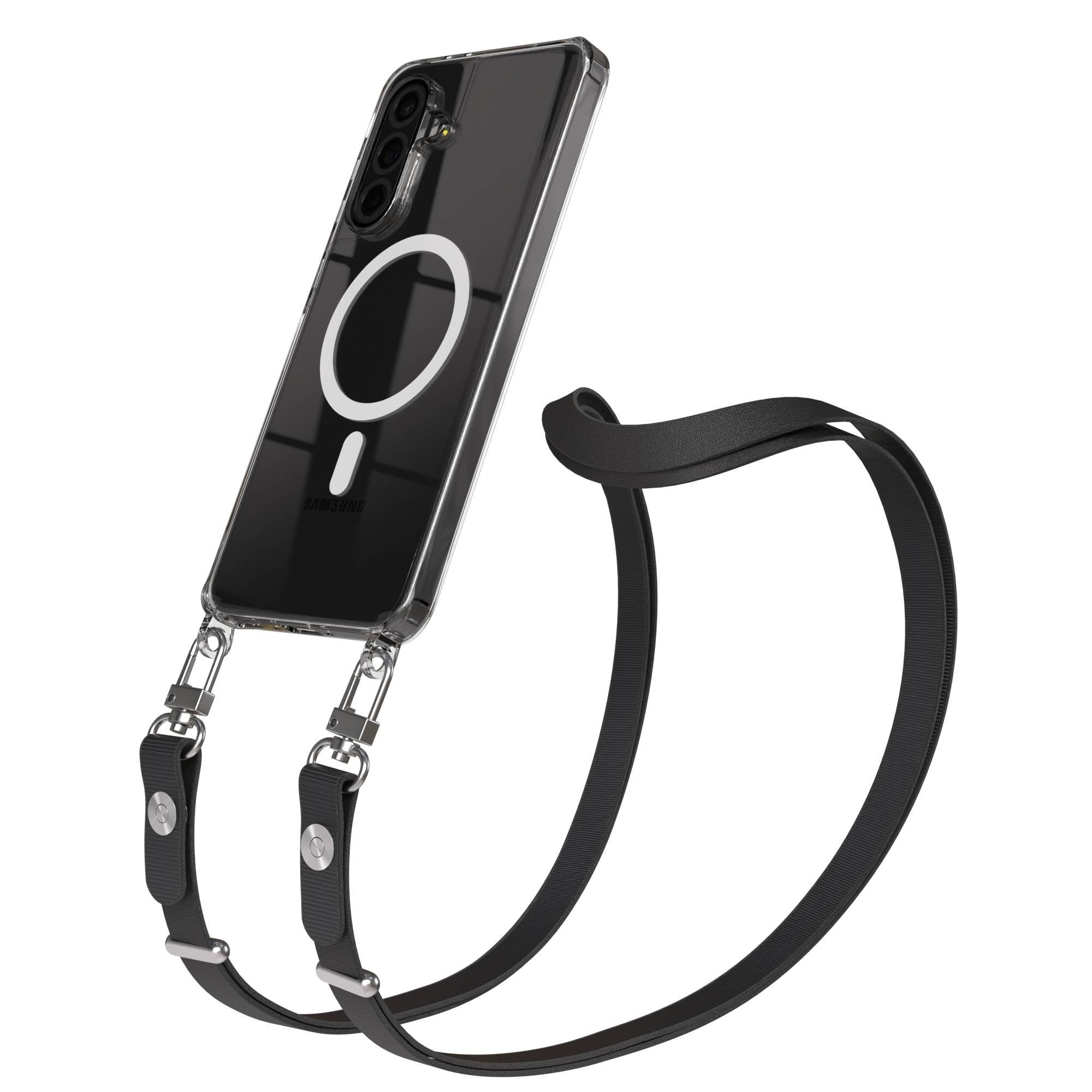 Samsung Galaxy A36 MagSafe Hülle mit magnetischer Crossbody Handykette #farbe_schwarz-magsafe-funktion-mit-magsafe