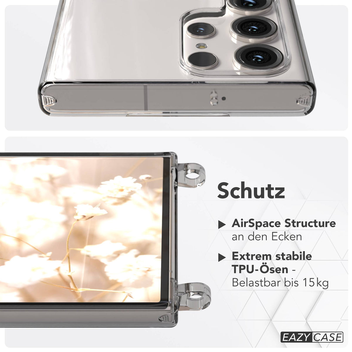 Samsung Galaxy S23 Ultra Schutzhülle mit magnetisch verstellbarem Crossbody-Umhängeband