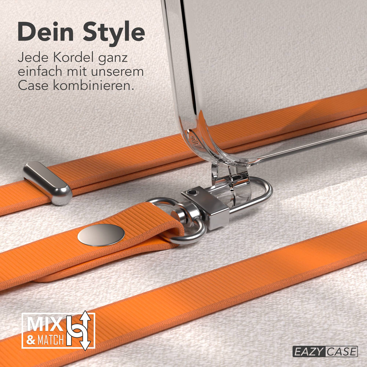 Apple iPhone 15 MagSafe Hülle mit magnetischem Crossbody-Umhängegurt Set #farbe_orange-magsafe-funktion-ohne-magsafe