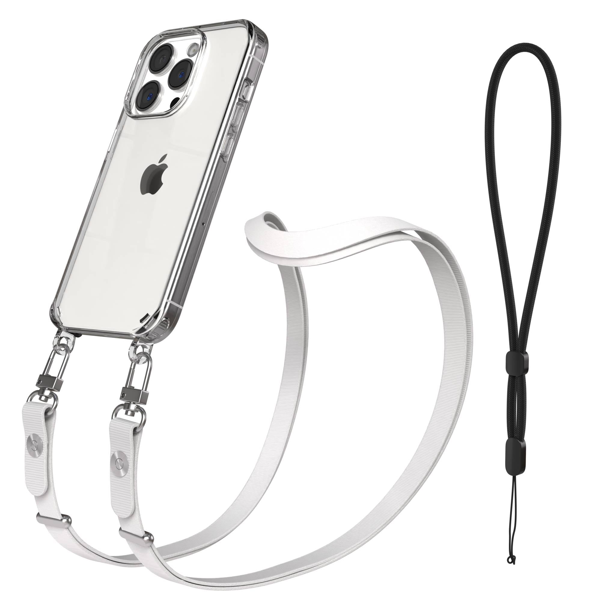 iPhone 15 Pro MagSafe Hülle mit magnetischer Crossbody Handykette von EAZY CASE #farbe_grau-magsafe-funktion-ohne-magsafe