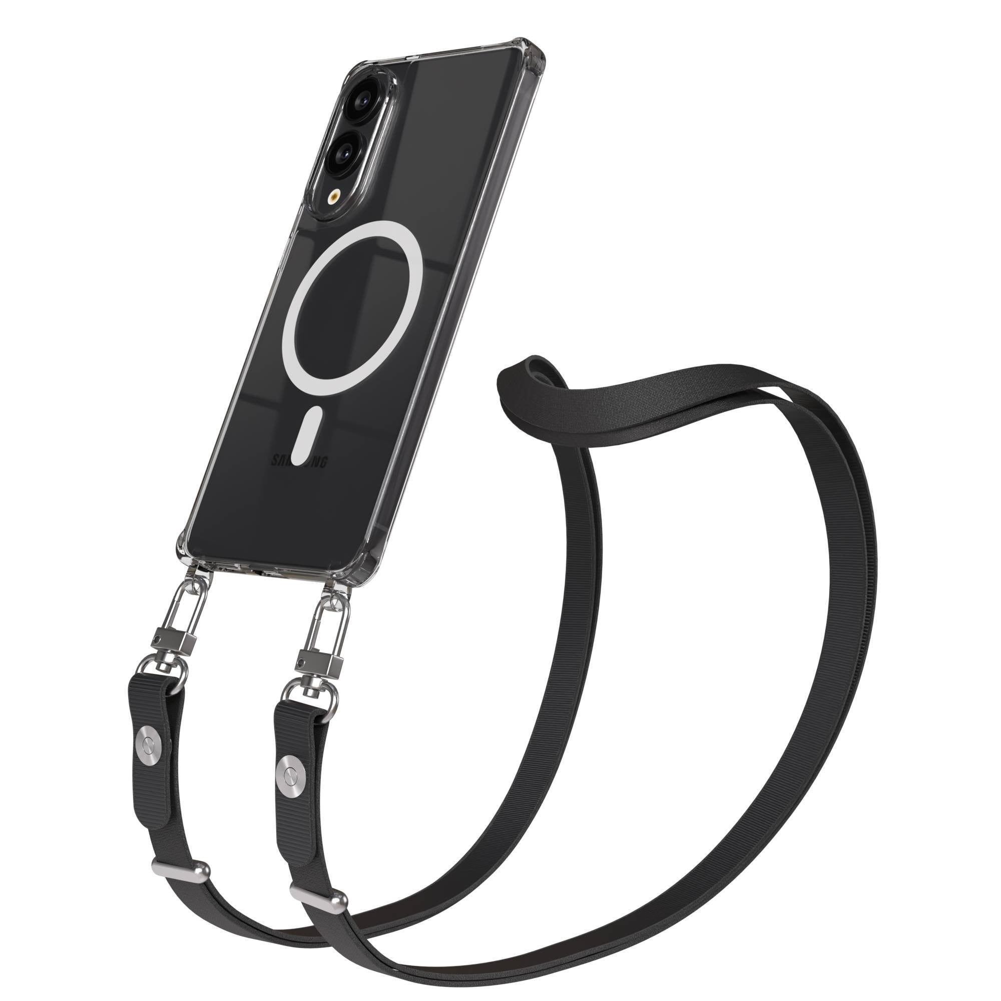 Samsung Galaxy S25 Edge MagSafe Hülle mit magnetischer Crossbody Handykette #farbe_schwarz-magsafe-funktion-mit-magsafe
