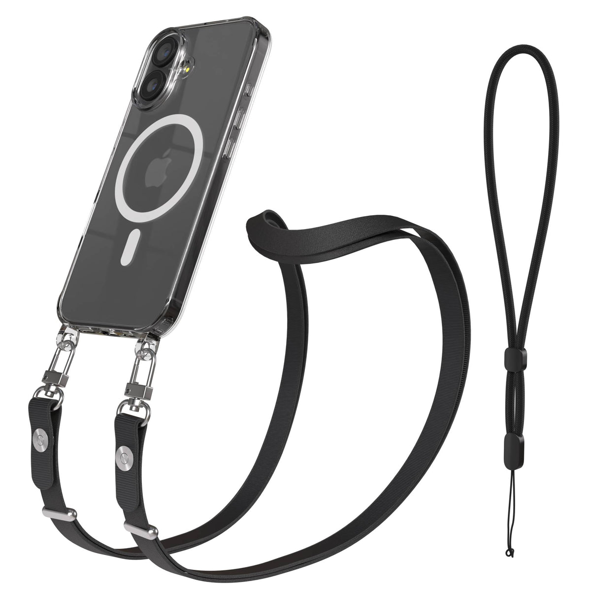 Apple iPhone 17 MagSafe Hülle mit magnetischem Crossbody-Umhängeband Set #farbe_schwarz-magsafe-funktion-mit-magsafe