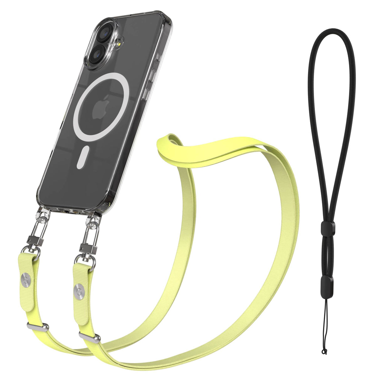Apple iPhone 17 MagSafe Hülle mit magnetischem Crossbody-Umhängeband Set #farbe_gelb-magsafe-funktion-mit-magsafe