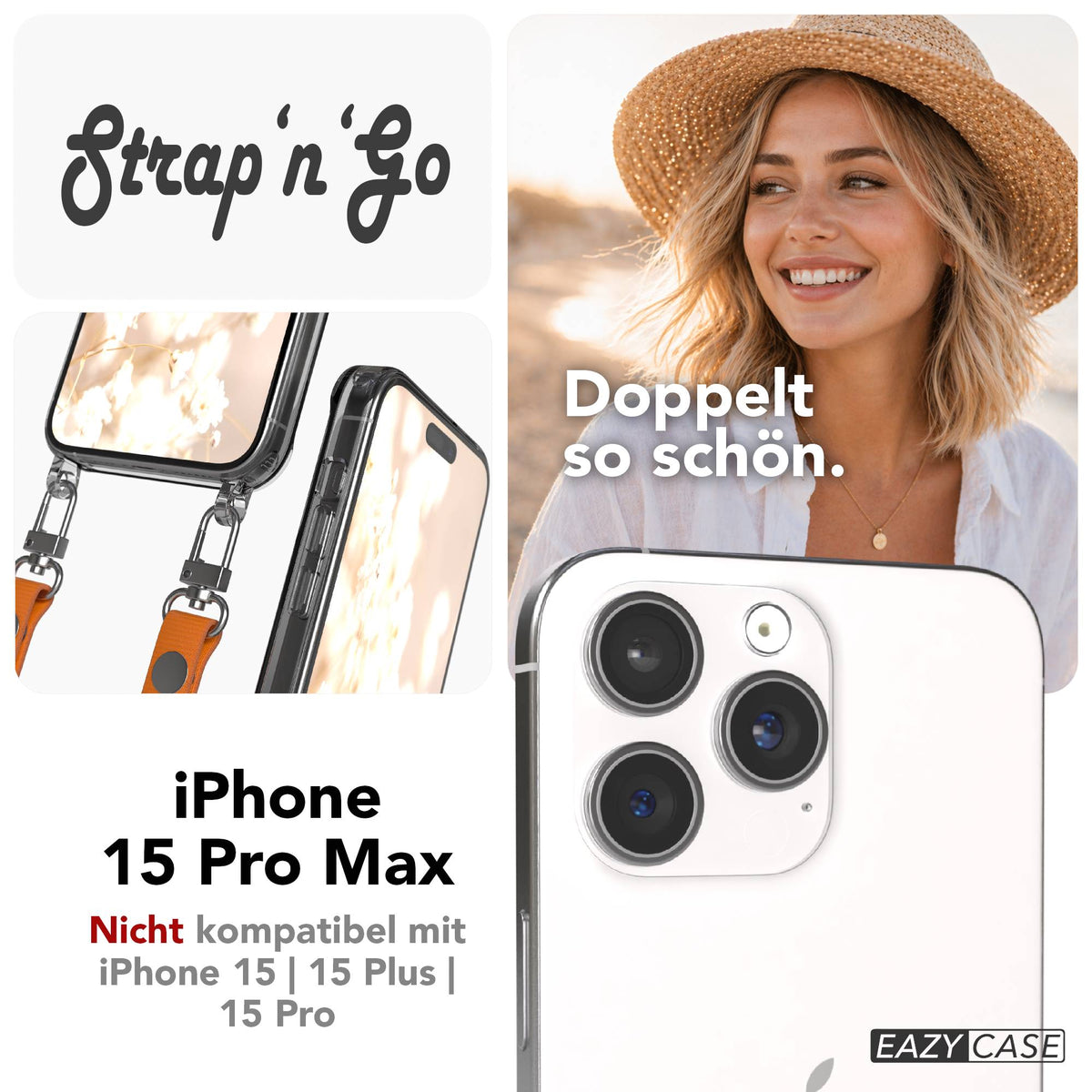 iPhone 15 Pro Max MagSafe Hülle mit magnetischem Crossbody-Umhängeband #farbe_orange-magsafe-funktion-ohne-magsafe