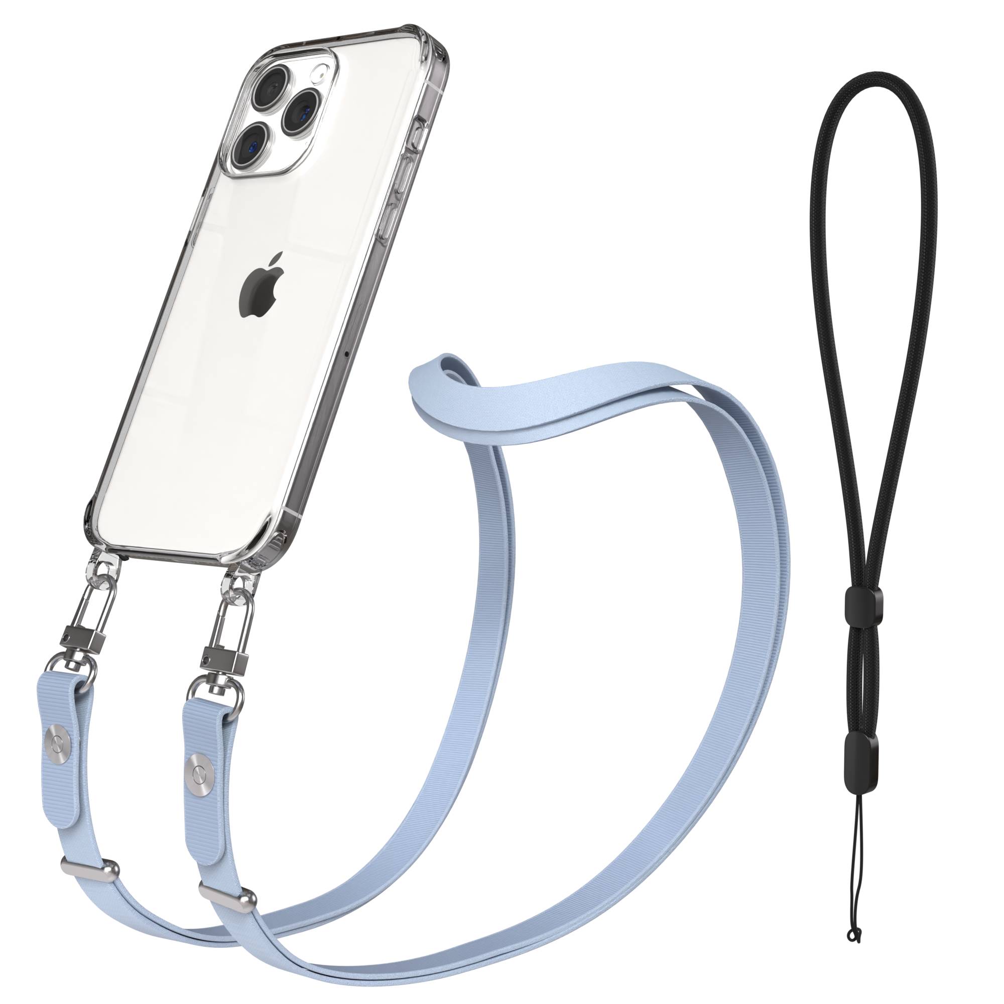 iPhone 15 Pro Max MagSafe Hülle mit magnetischem Crossbody-Umhängeband #farbe_hellblau-magsafe-funktion-ohne-magsafe