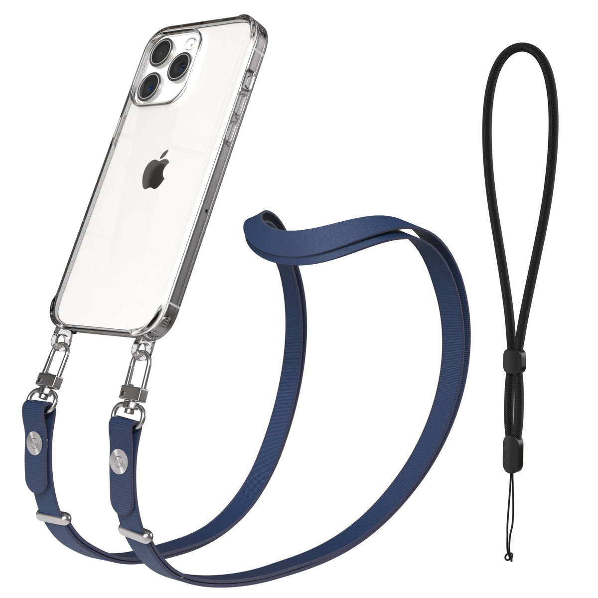 iPhone 15 Pro Max MagSafe Hülle mit magnetischem Crossbody-Umhängeband #farbe_blau-magsafe-funktion-ohne-magsafe