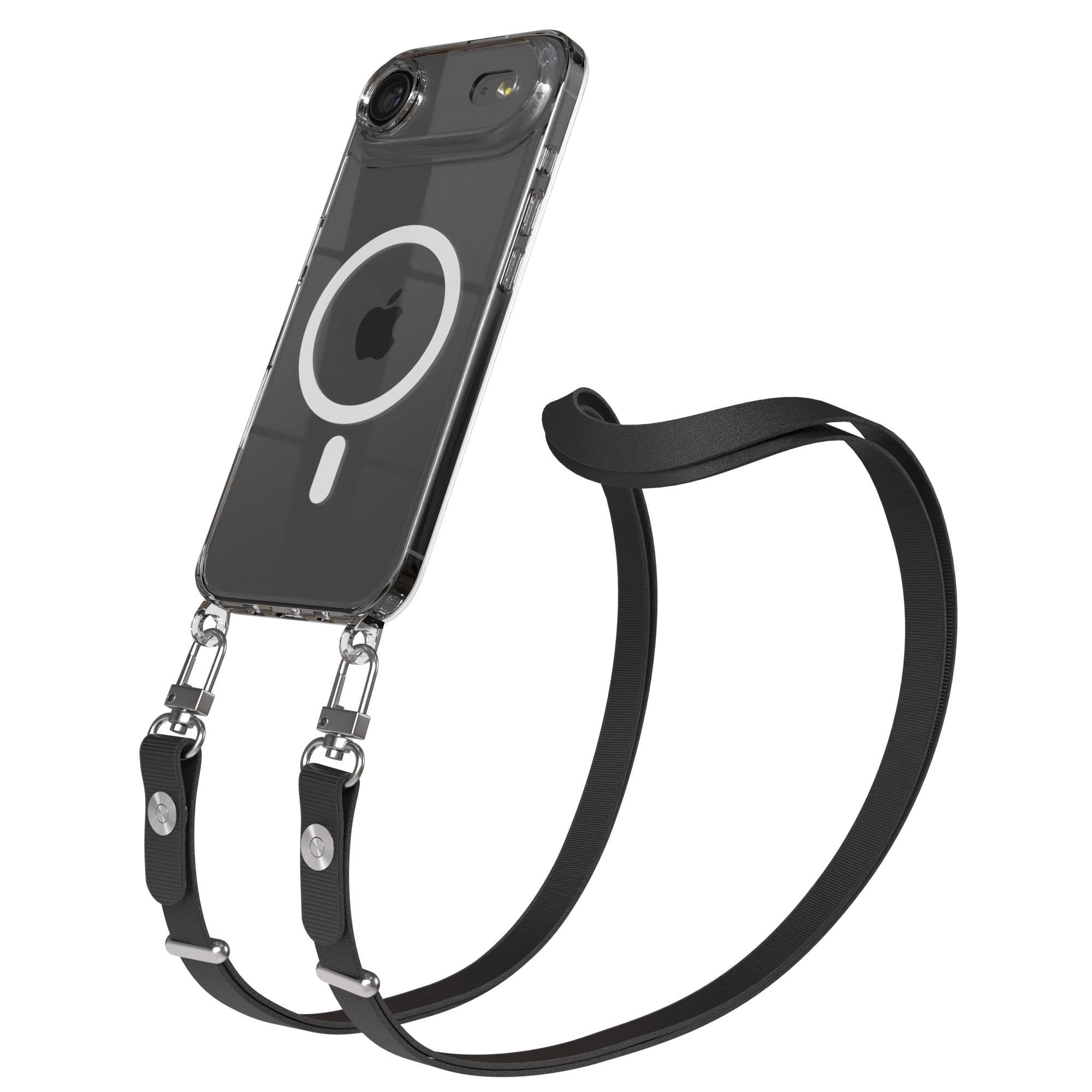 iPhone Air MagSafe Hülle mit magnetischem Crossbody-Umhängeband als Set #farbe_schwarz-magsafe-funktion-mit-magsafe