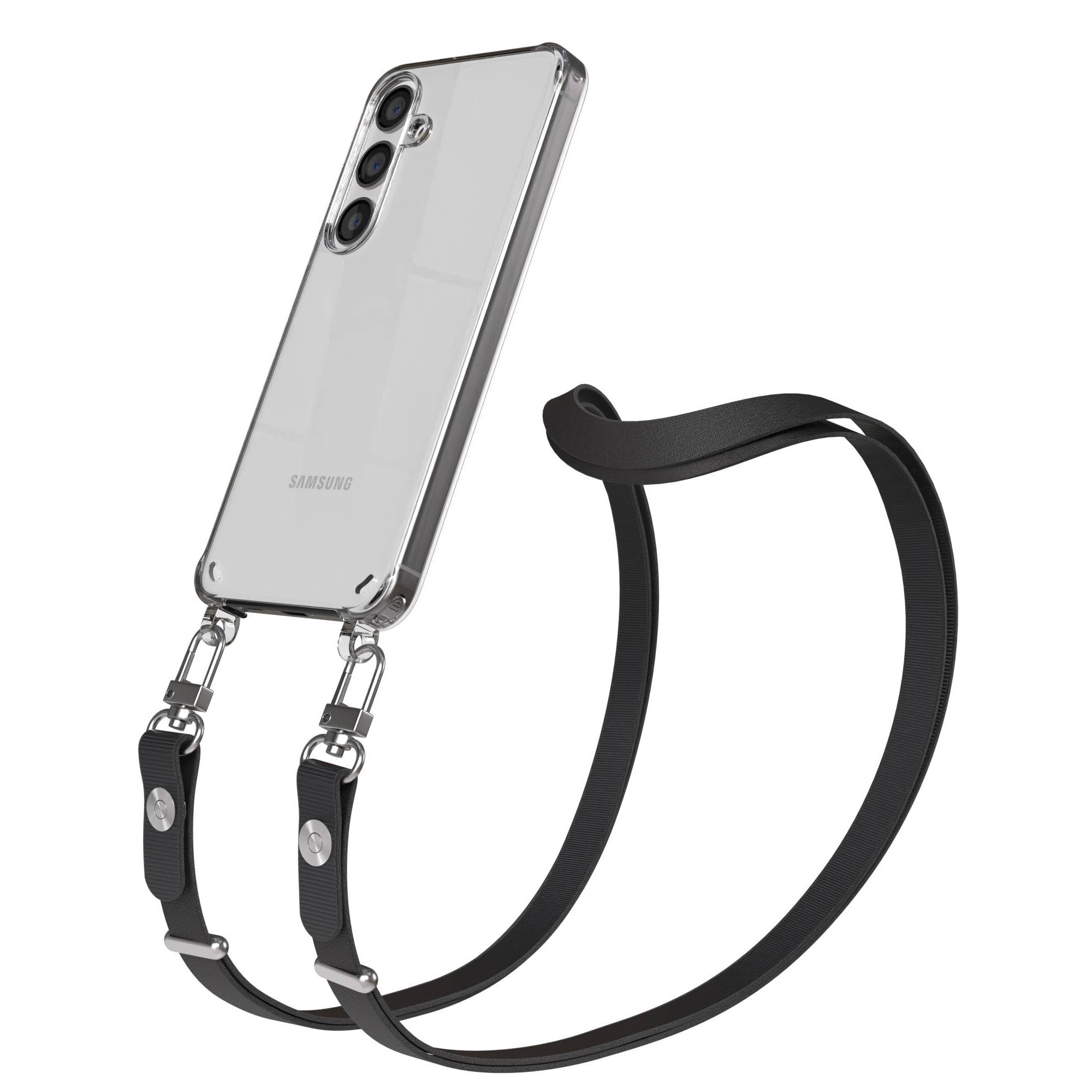 Samsung Galaxy S24 MagSafe Schutzhülle mit magnetischer Crossbody Handykette #farbe_schwarz-magsafe-funktion-mit-magsafe