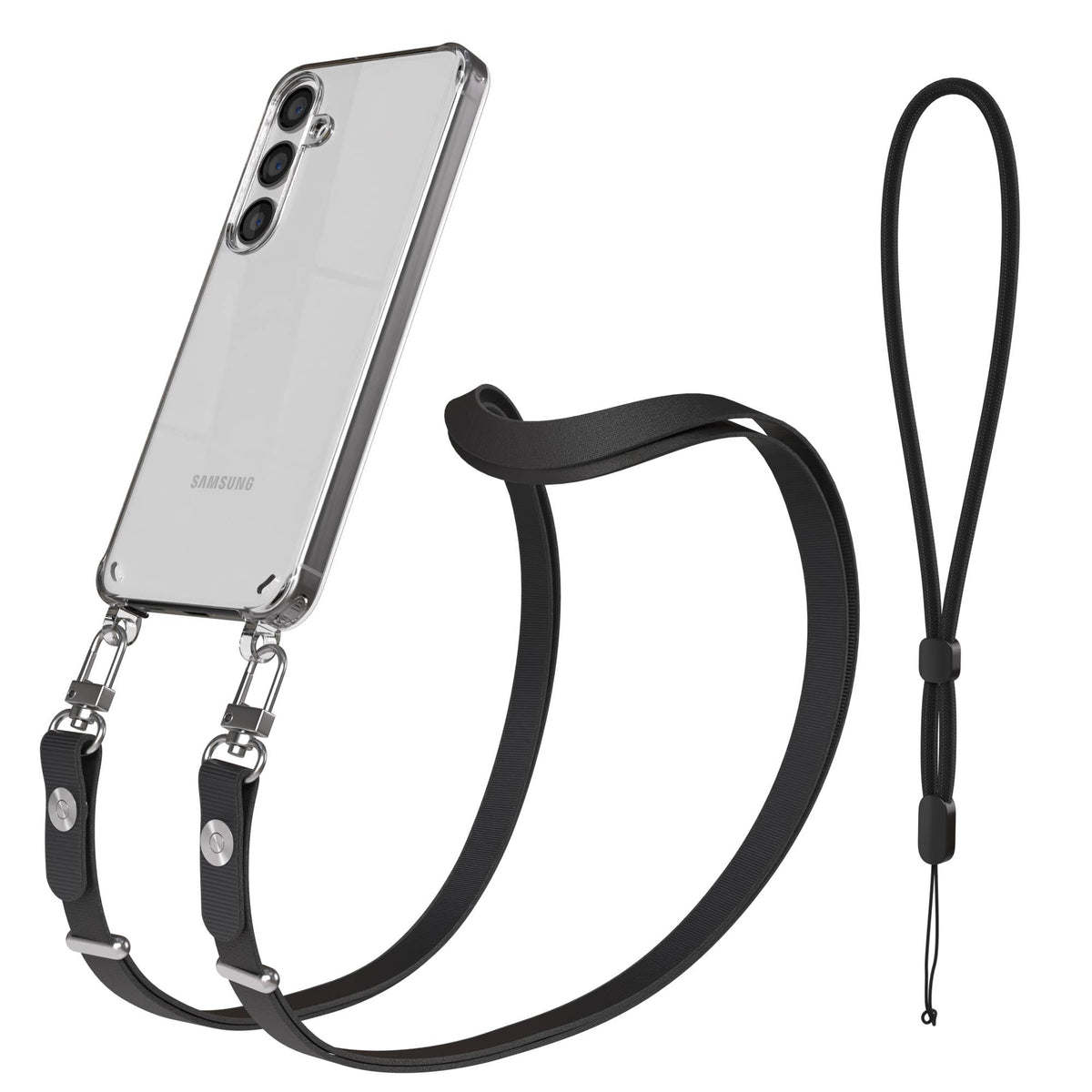 Samsung Galaxy S24 MagSafe Schutzhülle mit magnetischer Crossbody Handykette #farbe_schwarz-magsafe-funktion-ohne-magsafe