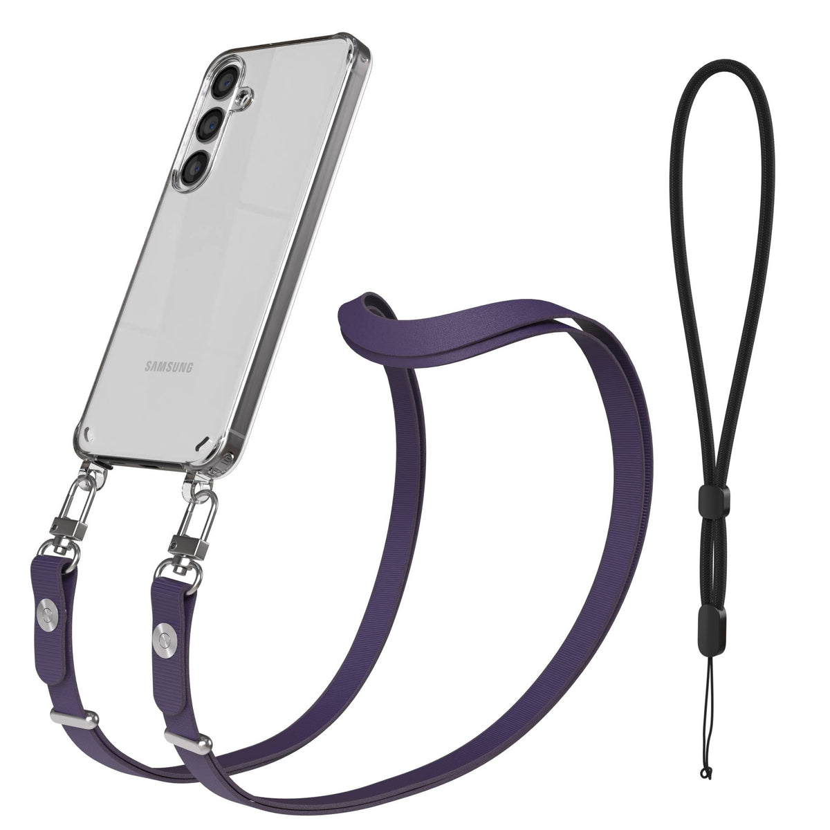 Samsung Galaxy S24 MagSafe Schutzhülle mit magnetischer Crossbody Handykette #farbe_lila-magsafe-funktion-ohne-magsafe