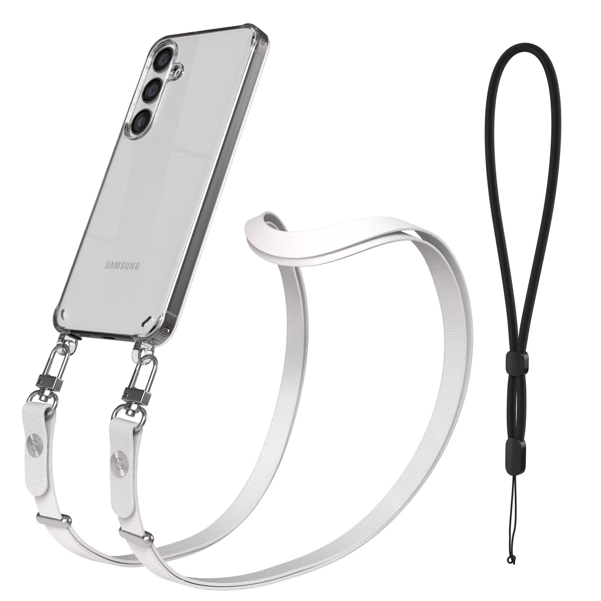 Samsung Galaxy S24 MagSafe Schutzhülle mit magnetischer Crossbody Handykette #farbe_grau-magsafe-funktion-ohne-magsafe