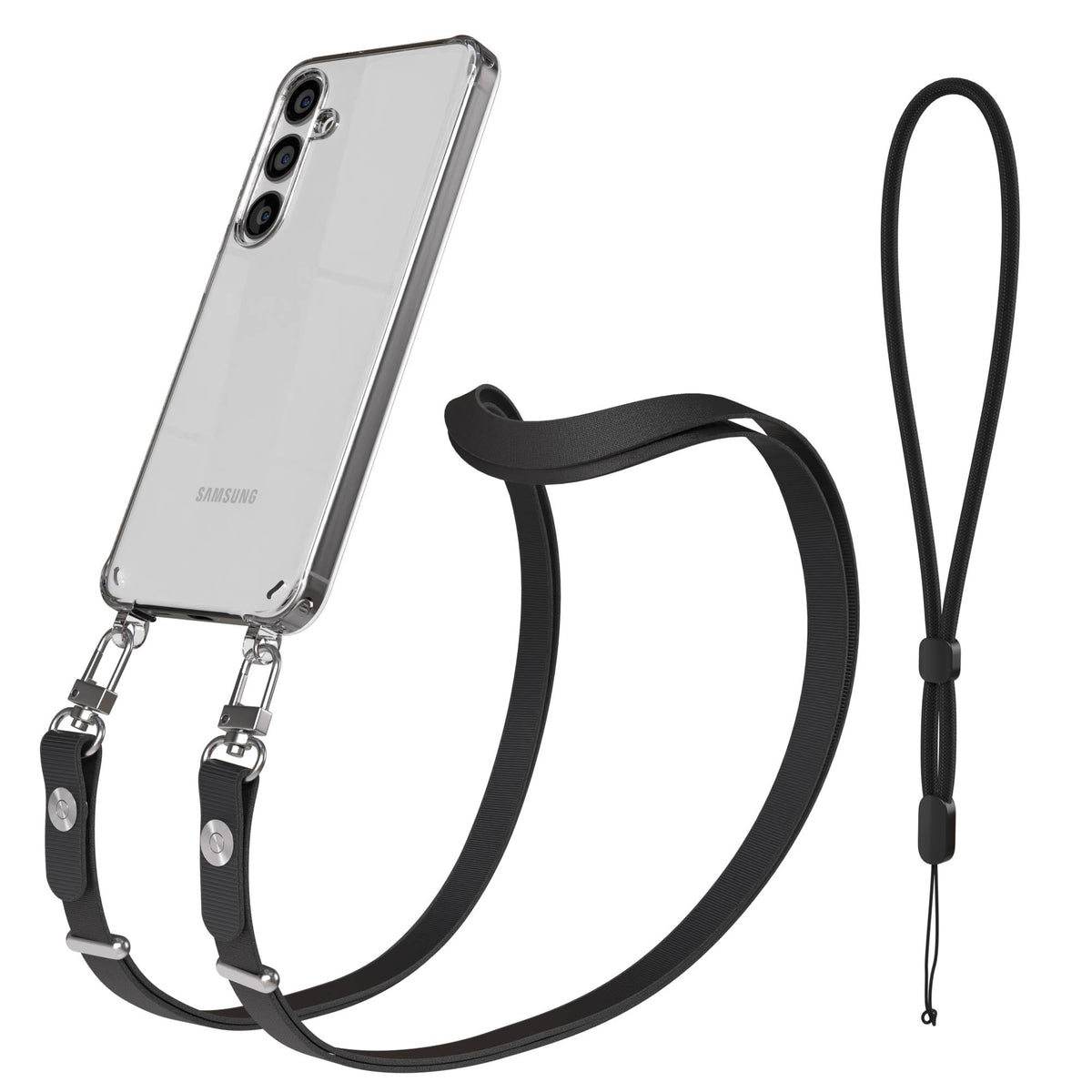 Samsung Galaxy S24 Plus MagSafe Hülle mit magnetischer Crossbody Handykette #farbe_schwarz-magsafe-funktion-ohne-magsafe