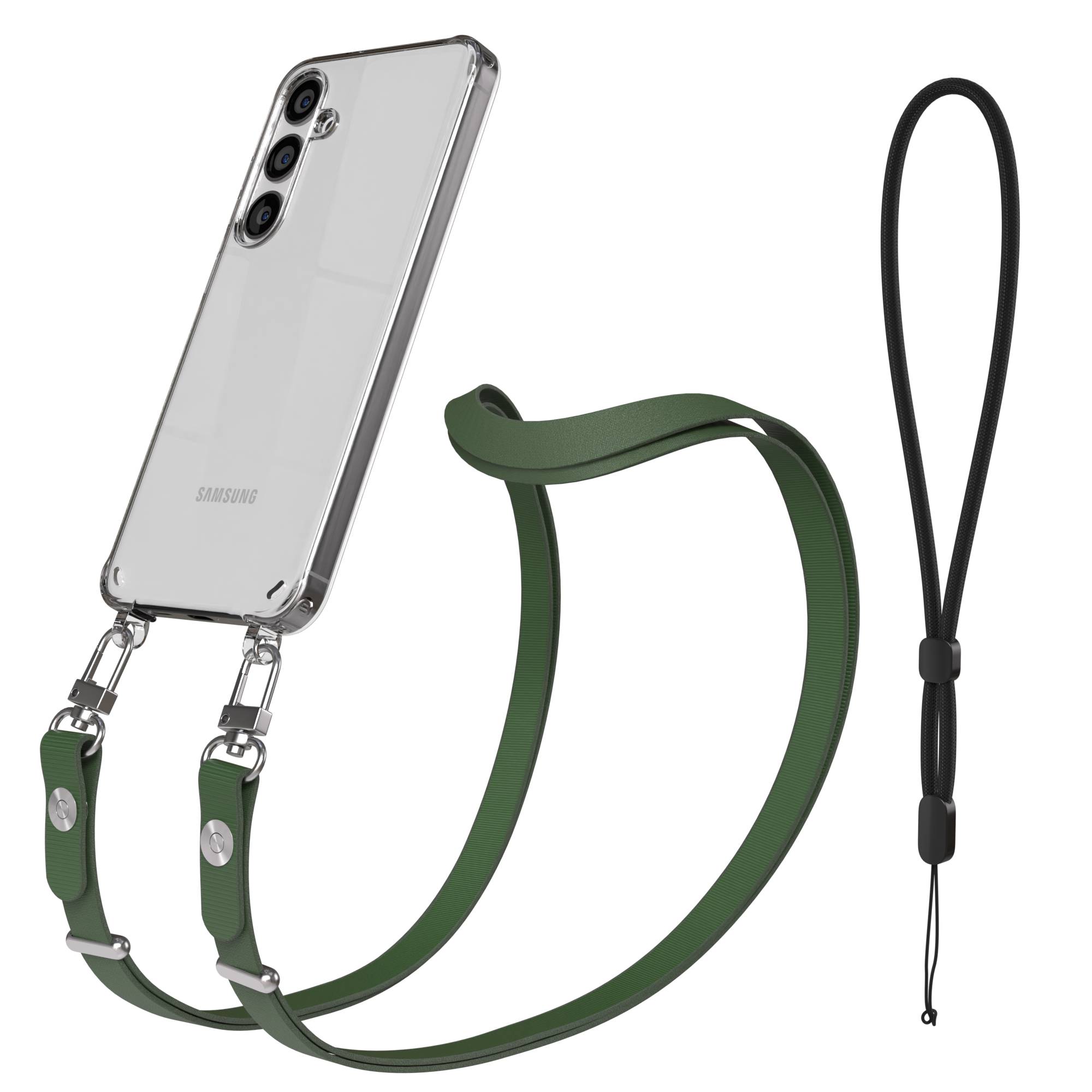 Samsung Galaxy S24 Plus MagSafe Hülle mit magnetischer Crossbody Handykette #farbe_grun-magsafe-funktion-ohne-magsafe