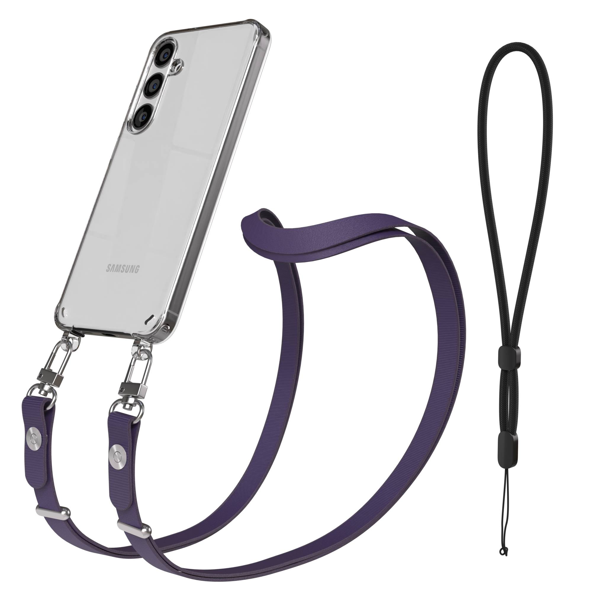 Samsung Galaxy S24 Plus MagSafe Hülle mit magnetischer Crossbody Handykette #farbe_lila-magsafe-funktion-ohne-magsafe