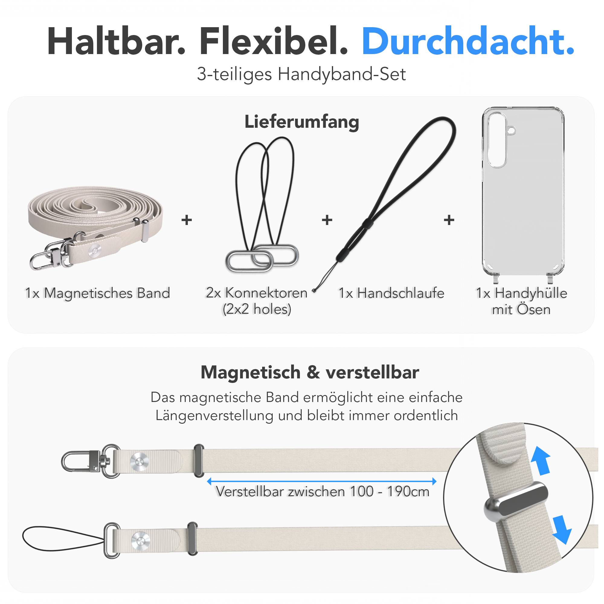 Samsung Galaxy S24 Plus MagSafe Hülle mit magnetischer Crossbody Handykette #farbe_taupe-magsafe-funktion-ohne-magsafe