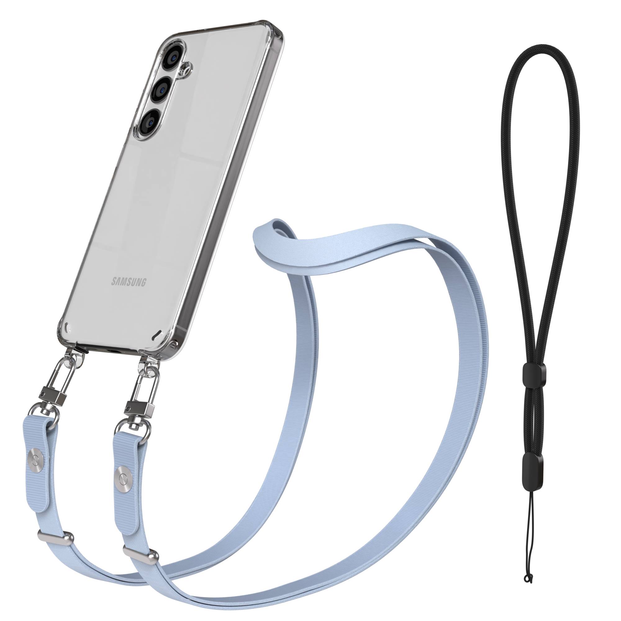 Samsung Galaxy S24 Plus MagSafe Hülle mit magnetischer Crossbody Handykette #farbe_hellblau-magsafe-funktion-ohne-magsafe