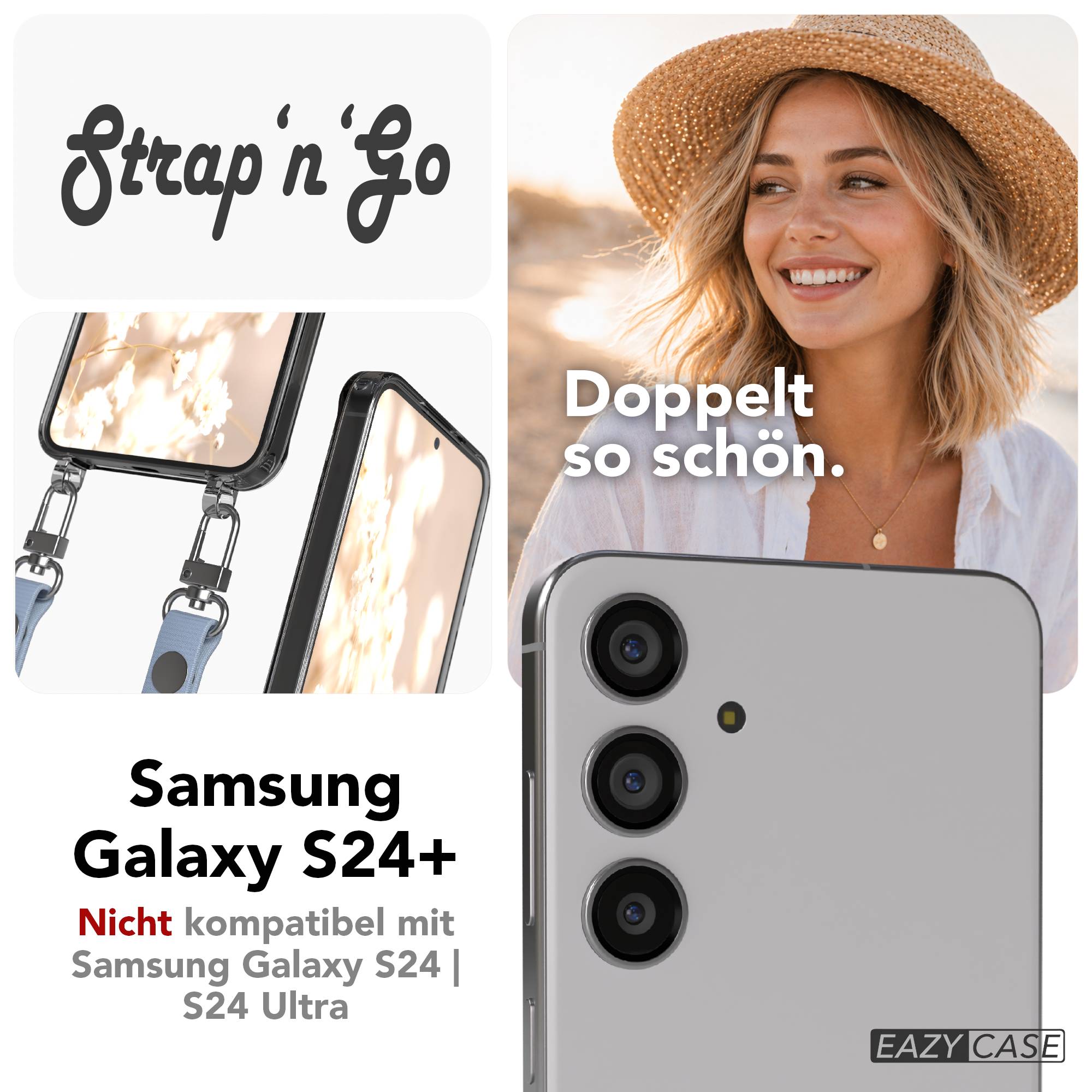 Samsung Galaxy S24 Plus MagSafe Hülle mit magnetischer Crossbody Handykette #farbe_hellblau-magsafe-funktion-ohne-magsafe