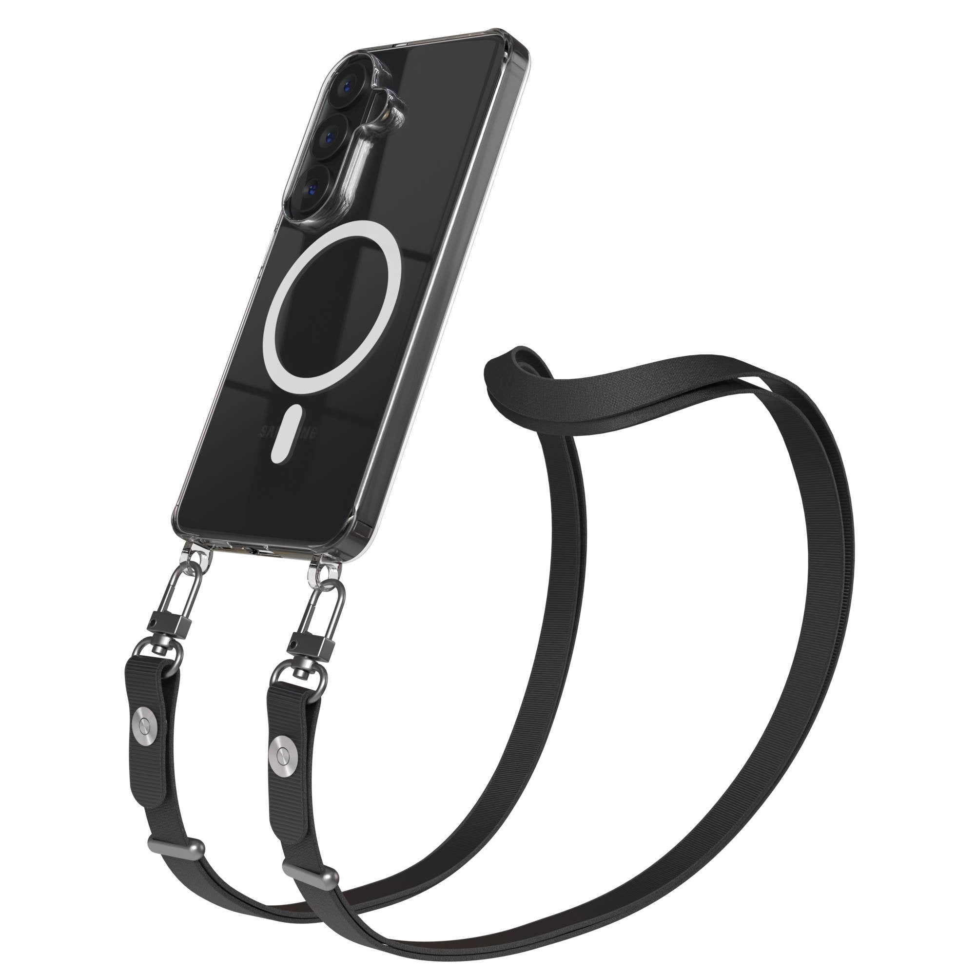 Samsung Galaxy S26 MagSafe Schutzhülle mit magnetischer Crossbody Handykette #farbe_schwarz-magsafe-funktion-mit-magsafe