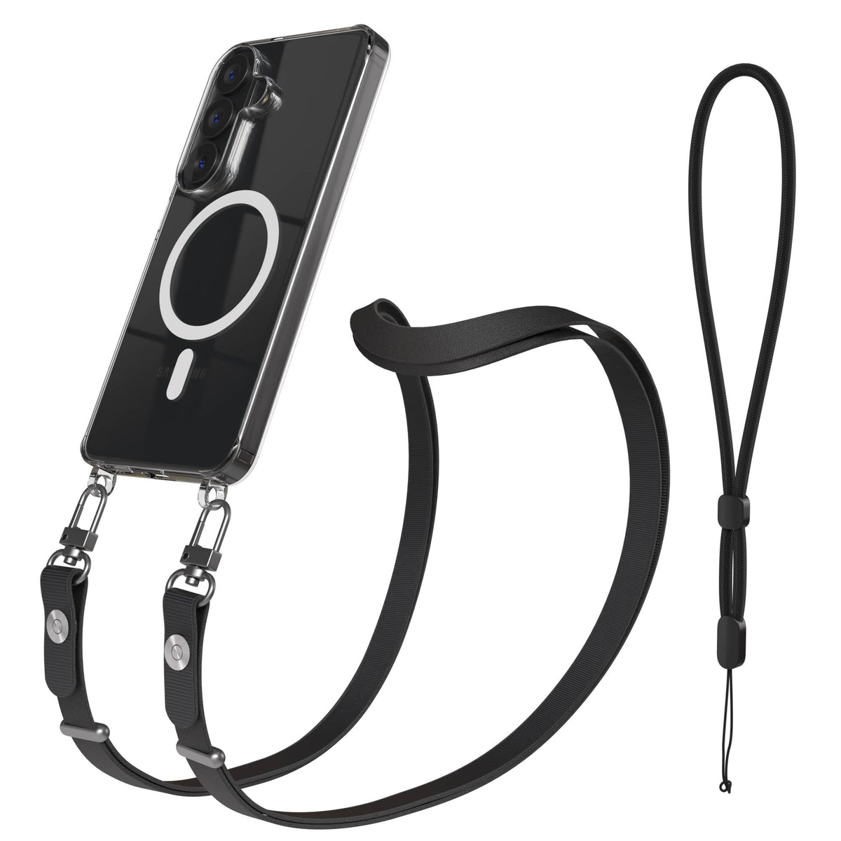 Samsung Galaxy S26 MagSafe Schutzhülle mit magnetischer Crossbody Handykette #farbe_schwarz-magsafe-funktion-mit-magsafe