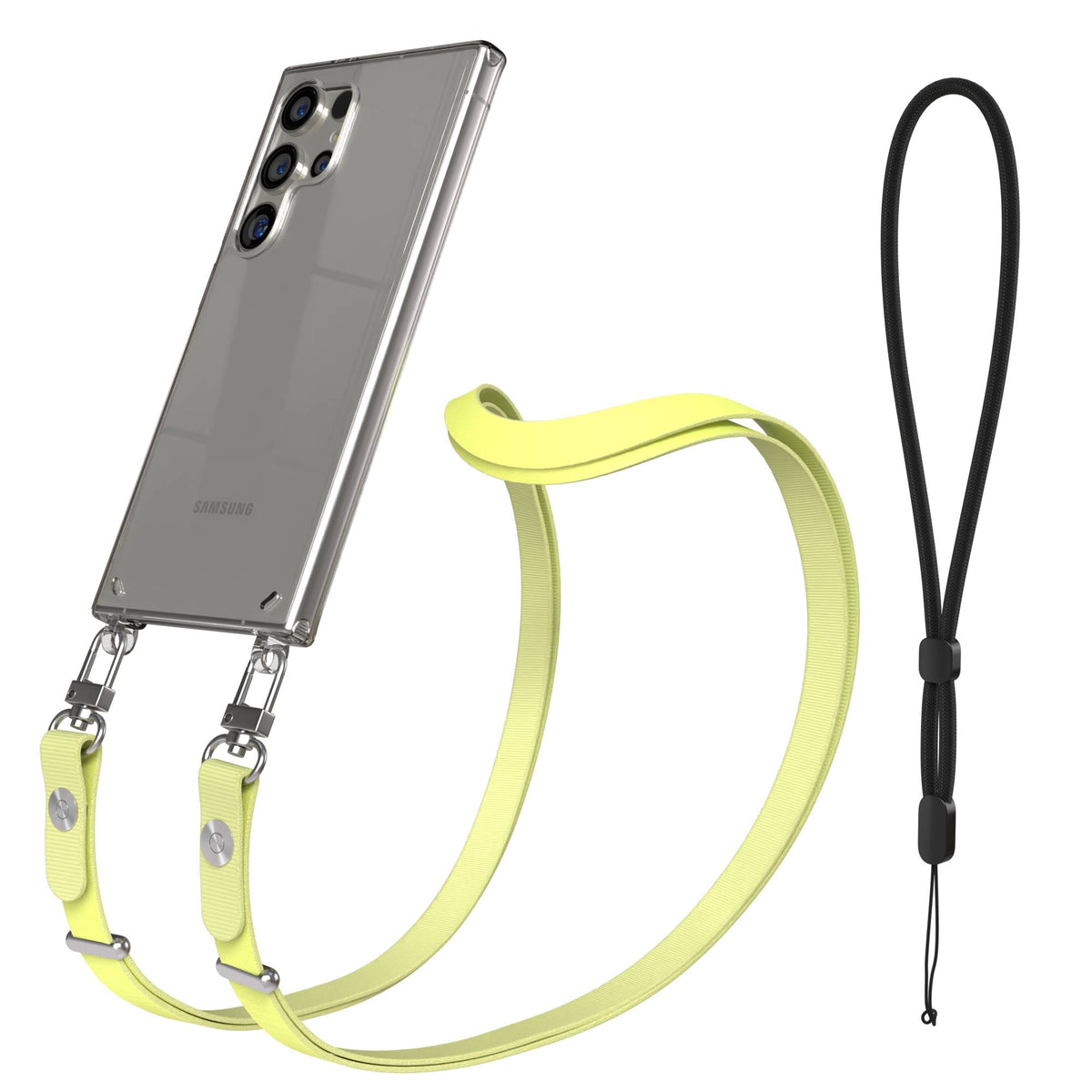 Samsung Galaxy S24 Ultra MagSafe Hülle mit magnetischer Crossbody Handykette #farbe_gelb-magsafe-funktion-ohne-magsafe