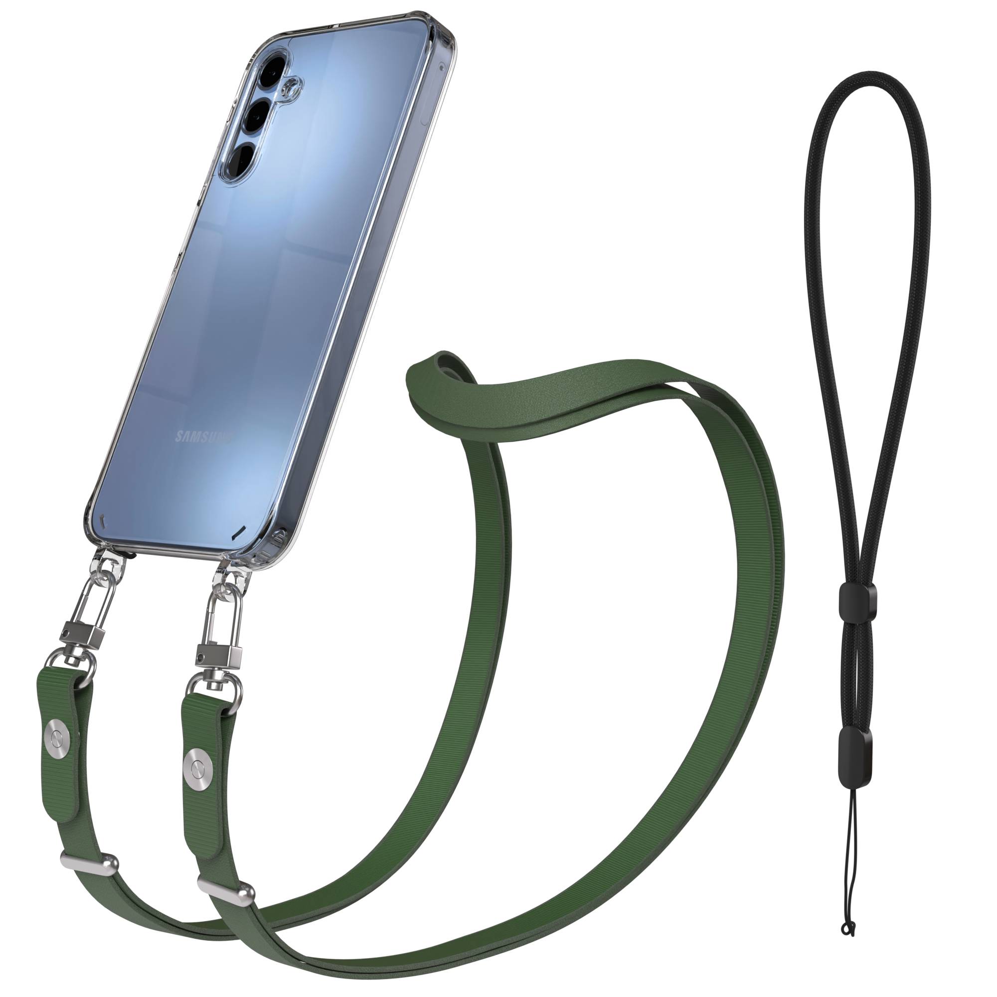 Samsung Galaxy A15 Schutzhülle mit magnetisch verstellbarem Crossbody Umhängeband