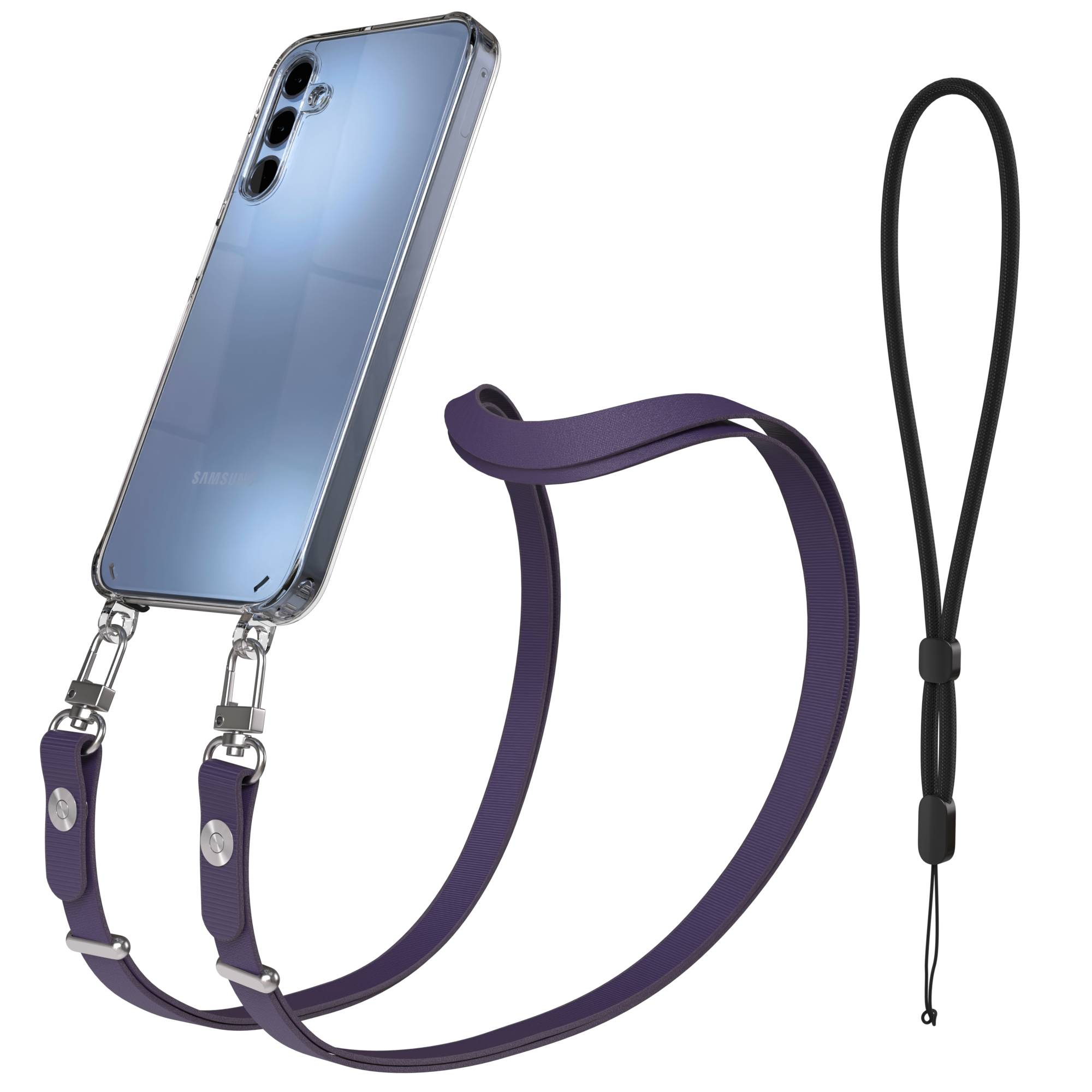 Samsung Galaxy A15 Schutzhülle mit magnetisch verstellbarem Crossbody Umhängeband