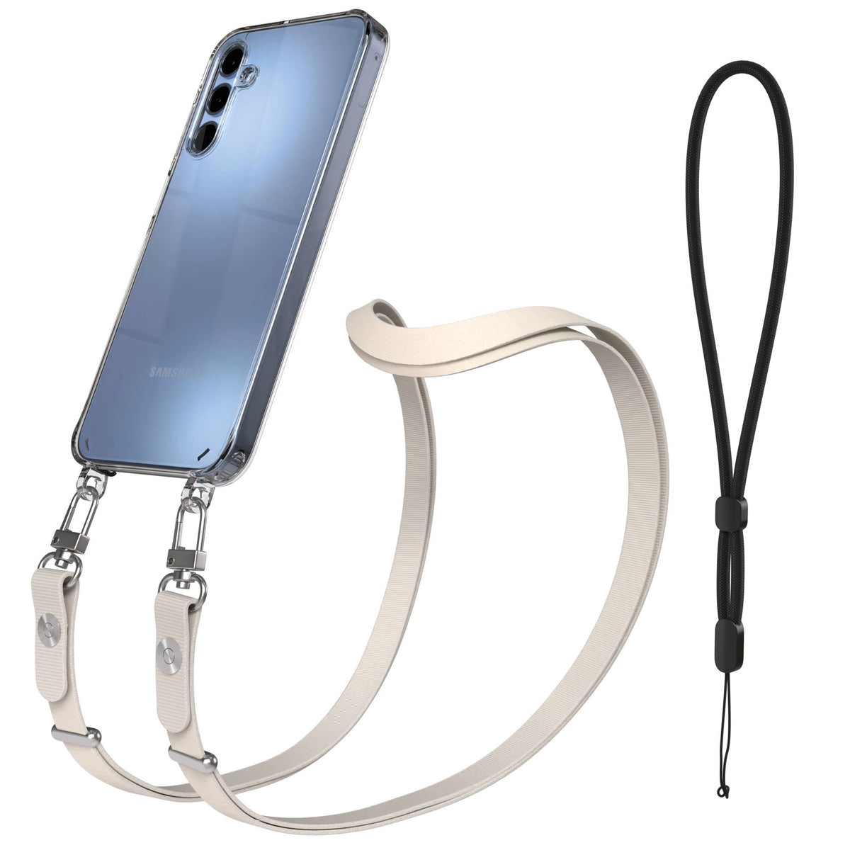 Samsung Galaxy A15 Schutzhülle mit magnetisch verstellbarem Crossbody Umhängeband