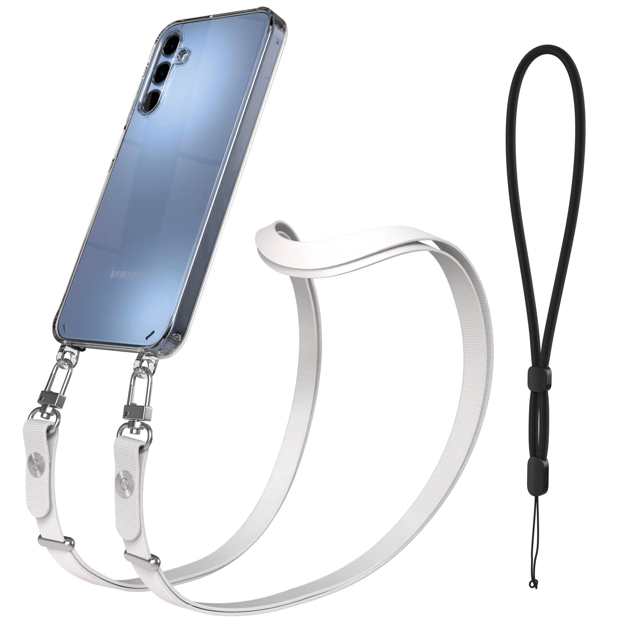 Samsung Galaxy A15 Schutzhülle mit magnetisch verstellbarem Crossbody Umhängeband