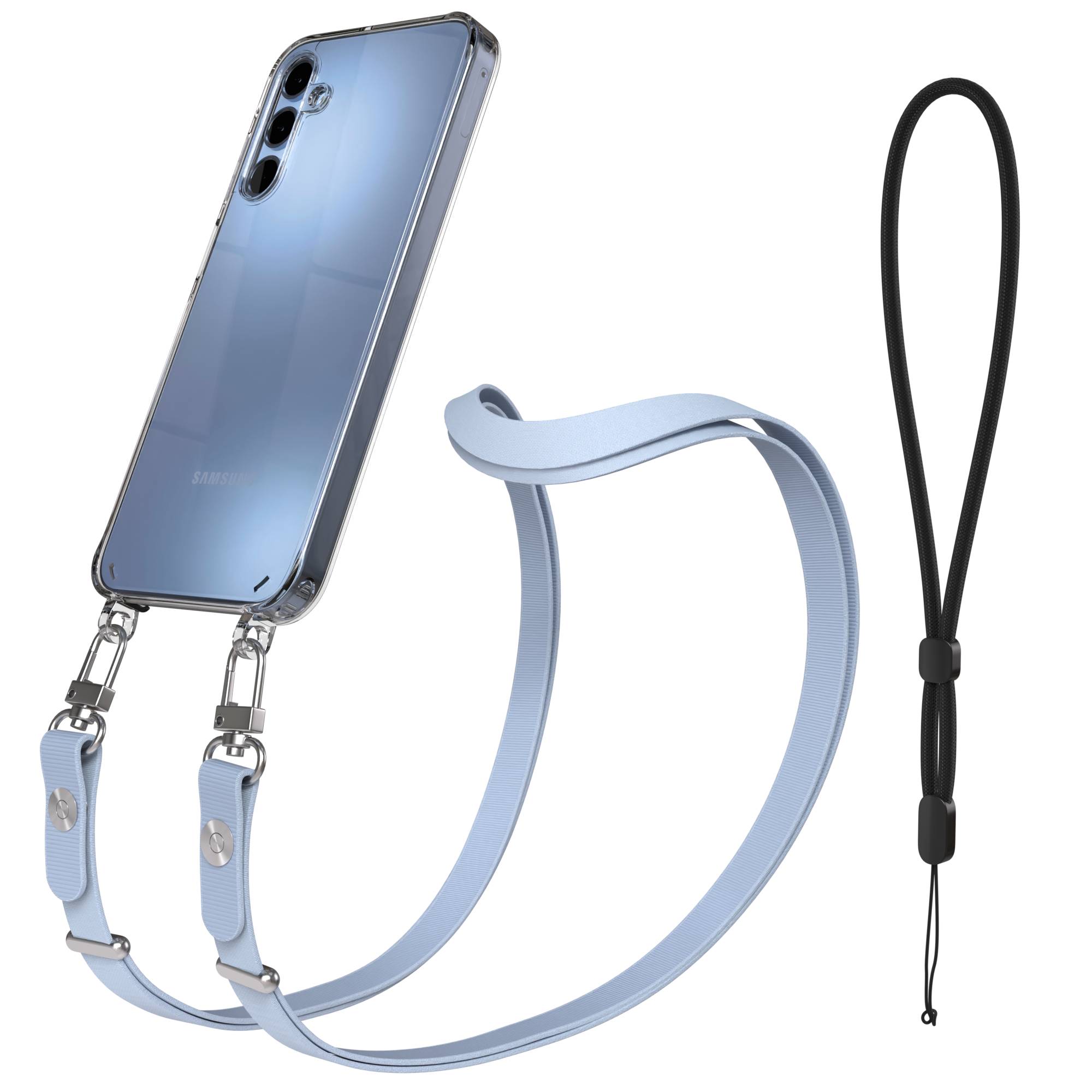 Samsung Galaxy A15 Schutzhülle mit magnetisch verstellbarem Crossbody Umhängeband