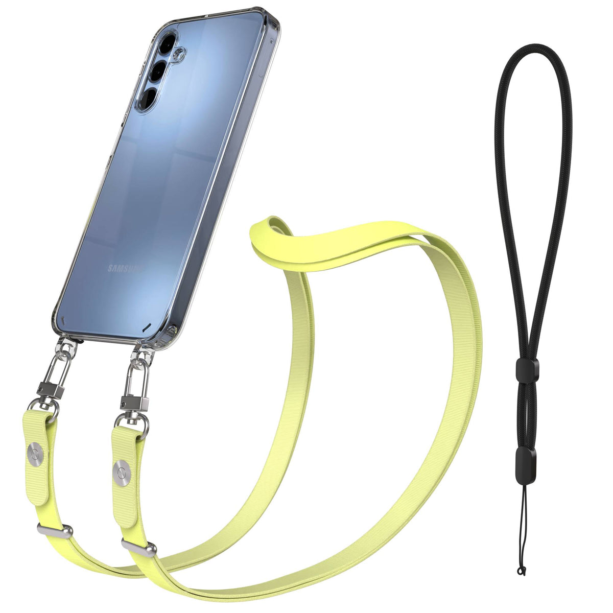 Samsung Galaxy A15 Schutzhülle mit magnetisch verstellbarem Crossbody Umhängeband