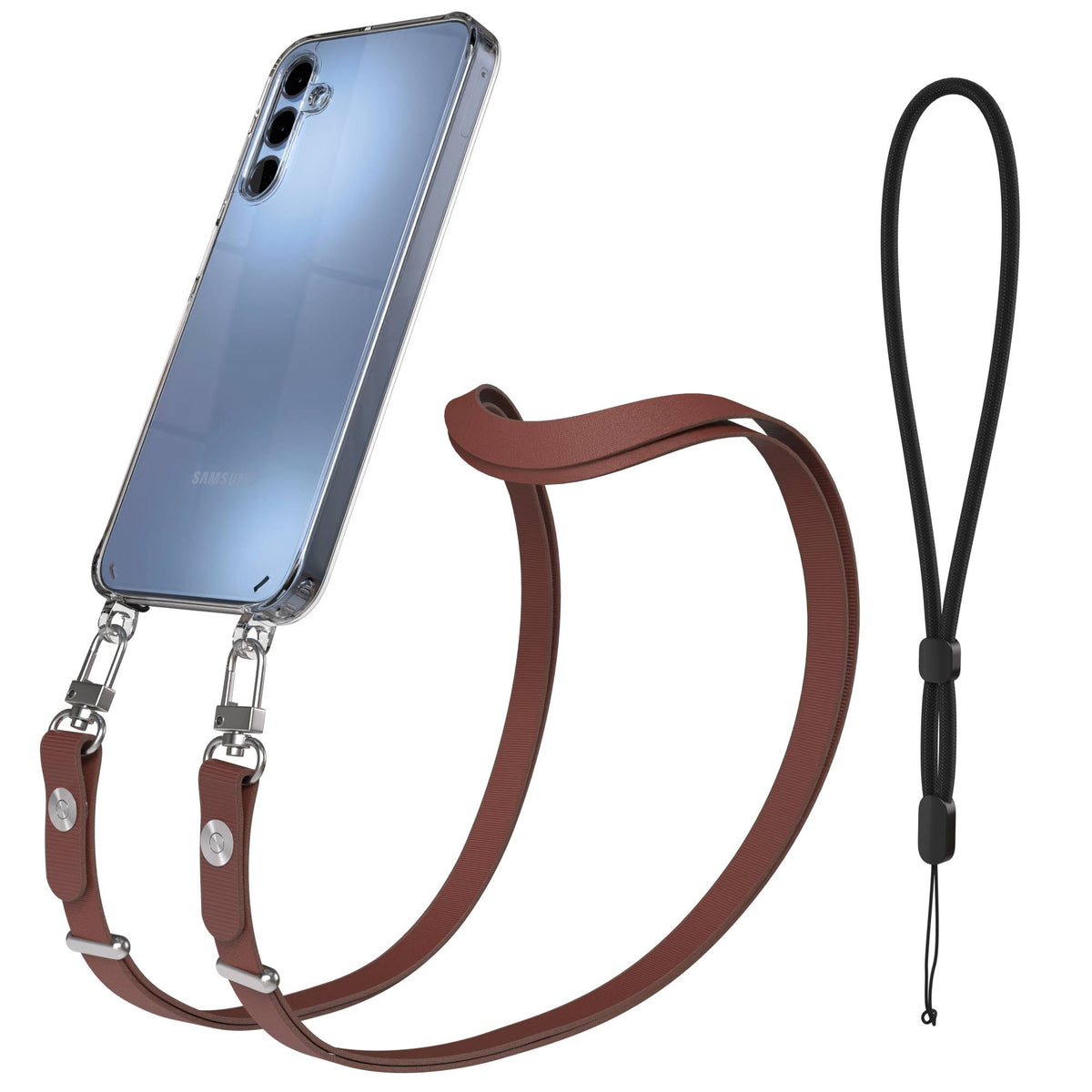 Samsung Galaxy A15 Schutzhülle mit magnetisch verstellbarem Crossbody Umhängeband