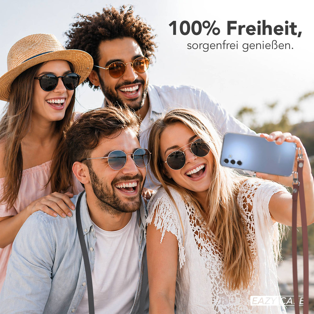 Samsung Galaxy A15 Schutzhülle mit magnetisch verstellbarem Crossbody Umhängeband