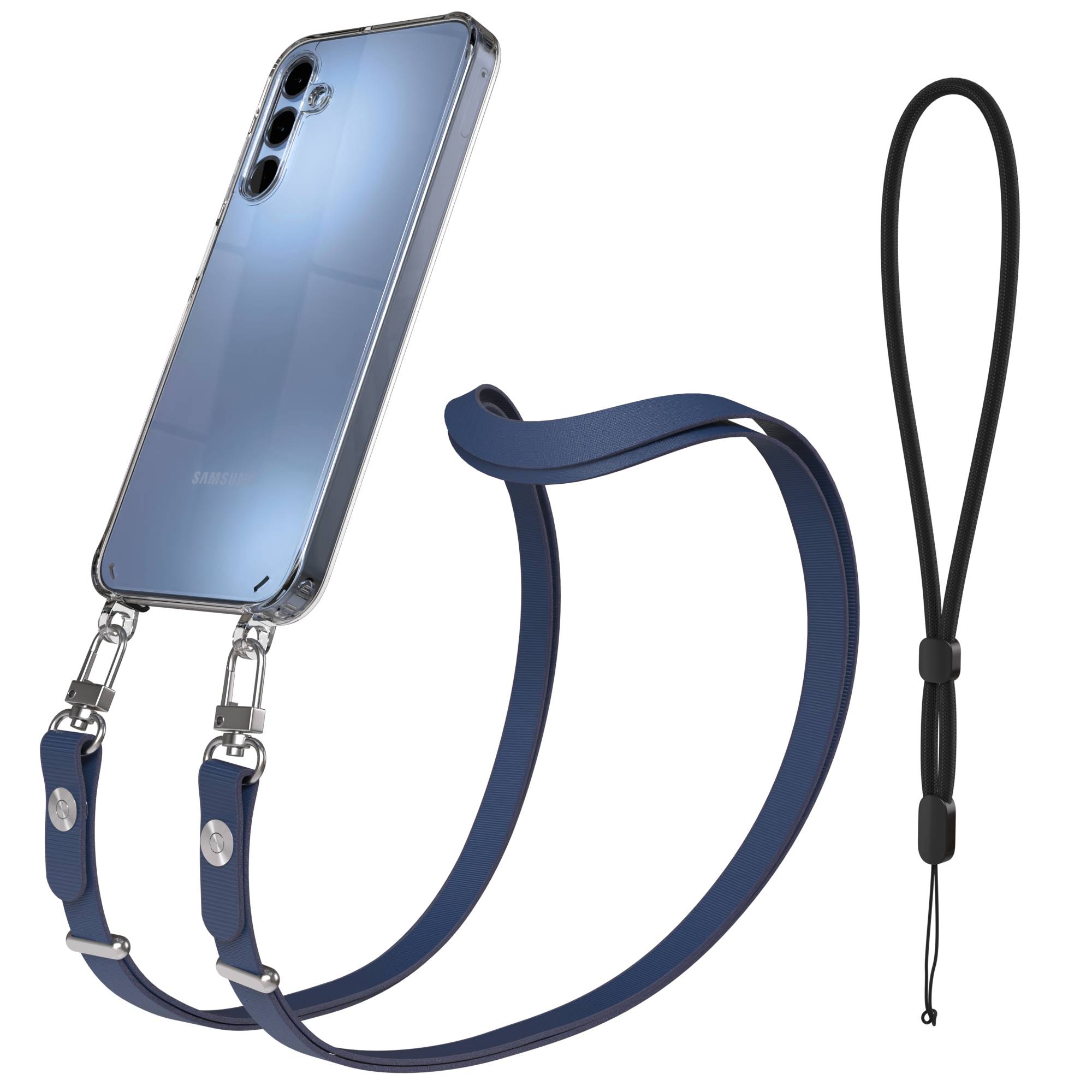 Samsung Galaxy A15 Schutzhülle mit magnetisch verstellbarem Crossbody Umhängeband