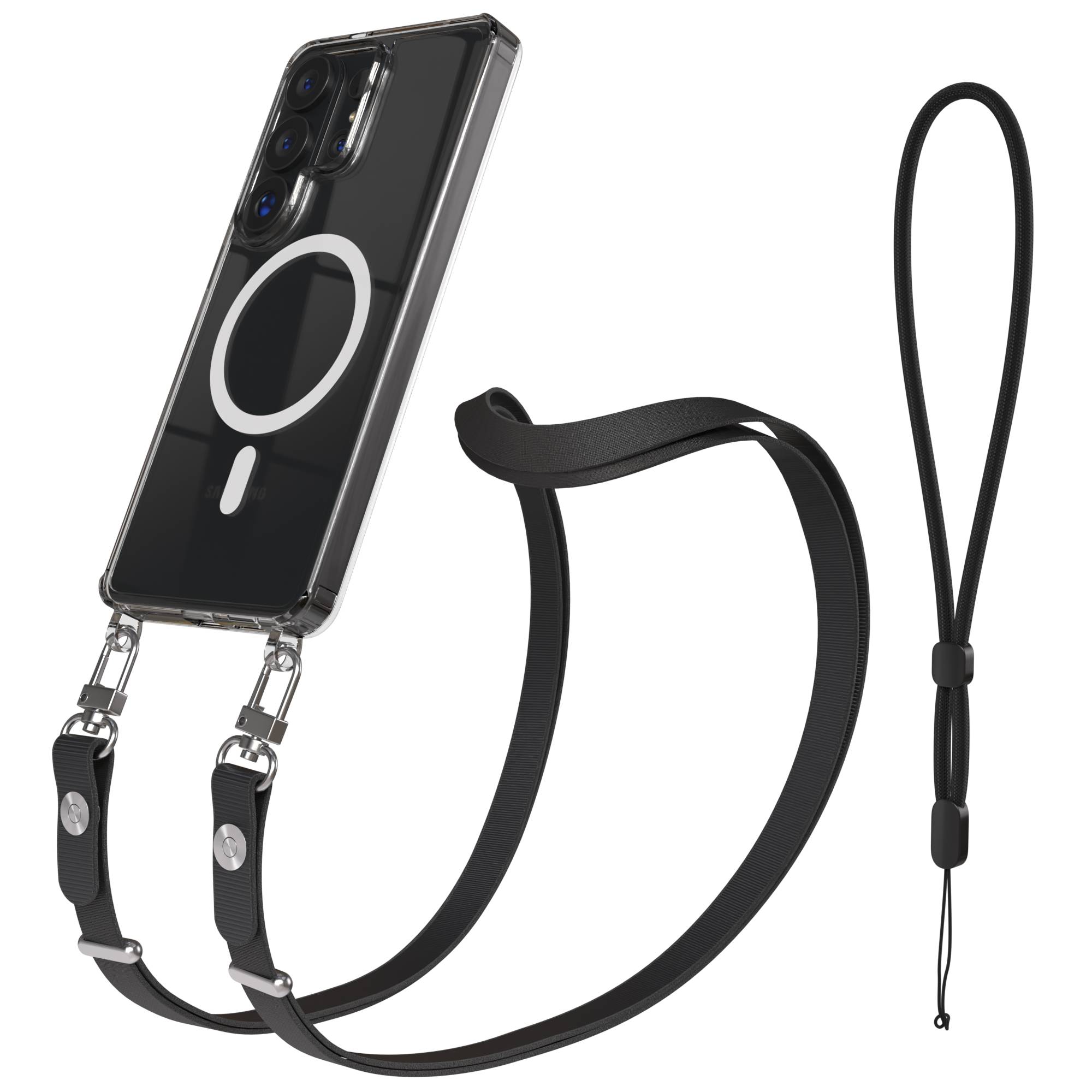 Samsung Galaxy S26 Ultra MagSafe Hülle mit magnetischer Crossbody Handykette #farbe_schwarz-magsafe-funktion-mit-magsafe