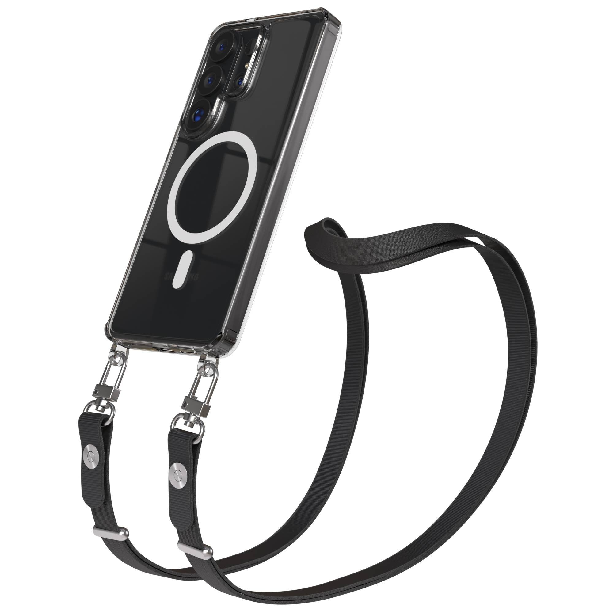 Samsung Galaxy S26 Ultra MagSafe Hülle mit magnetischer Crossbody Handykette #farbe_schwarz-magsafe-funktion-mit-magsafe