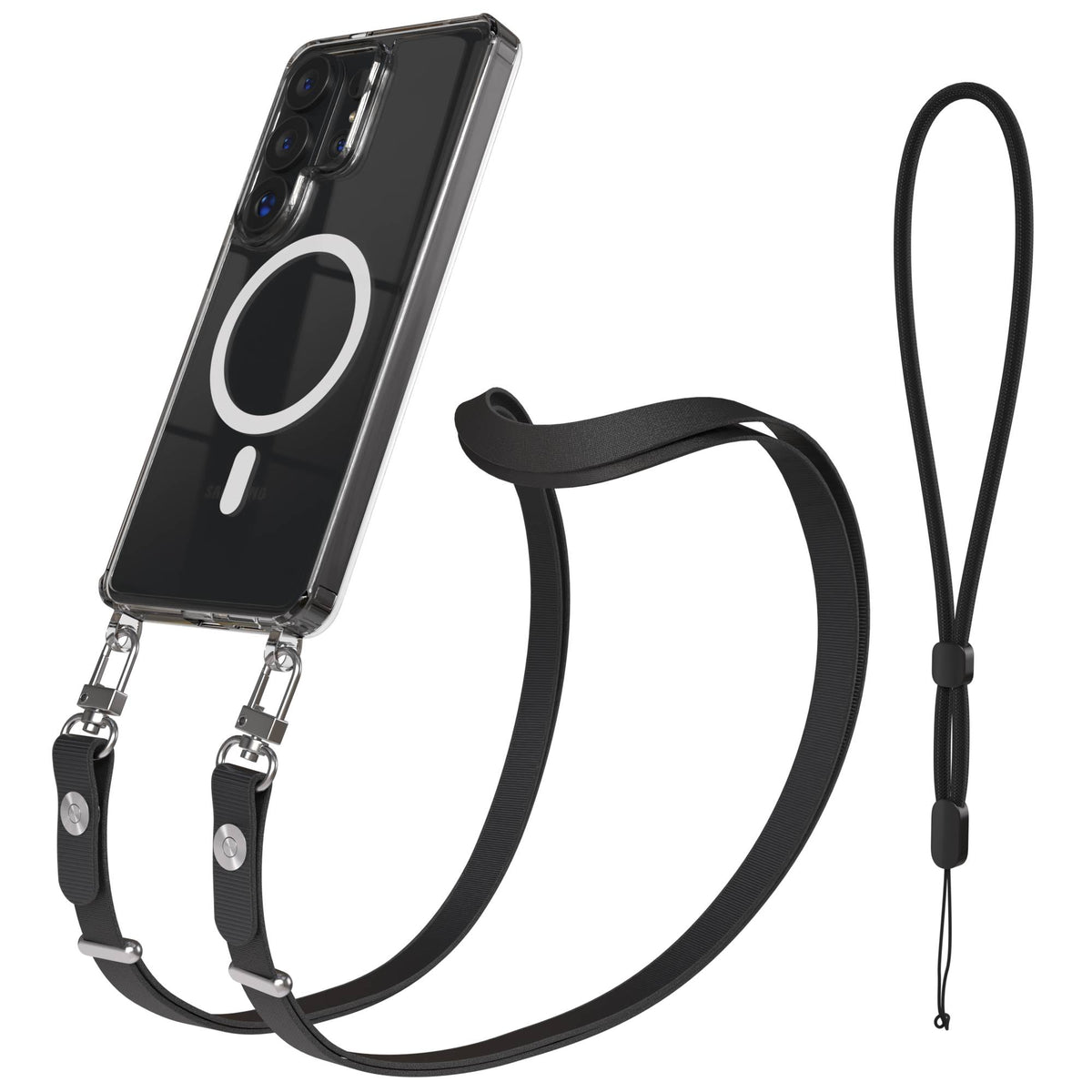 Samsung Galaxy S26 Ultra MagSafe Hülle mit magnetischer Crossbody Handykette #farbe_schwarz-magsafe-funktion-mit-magsafe