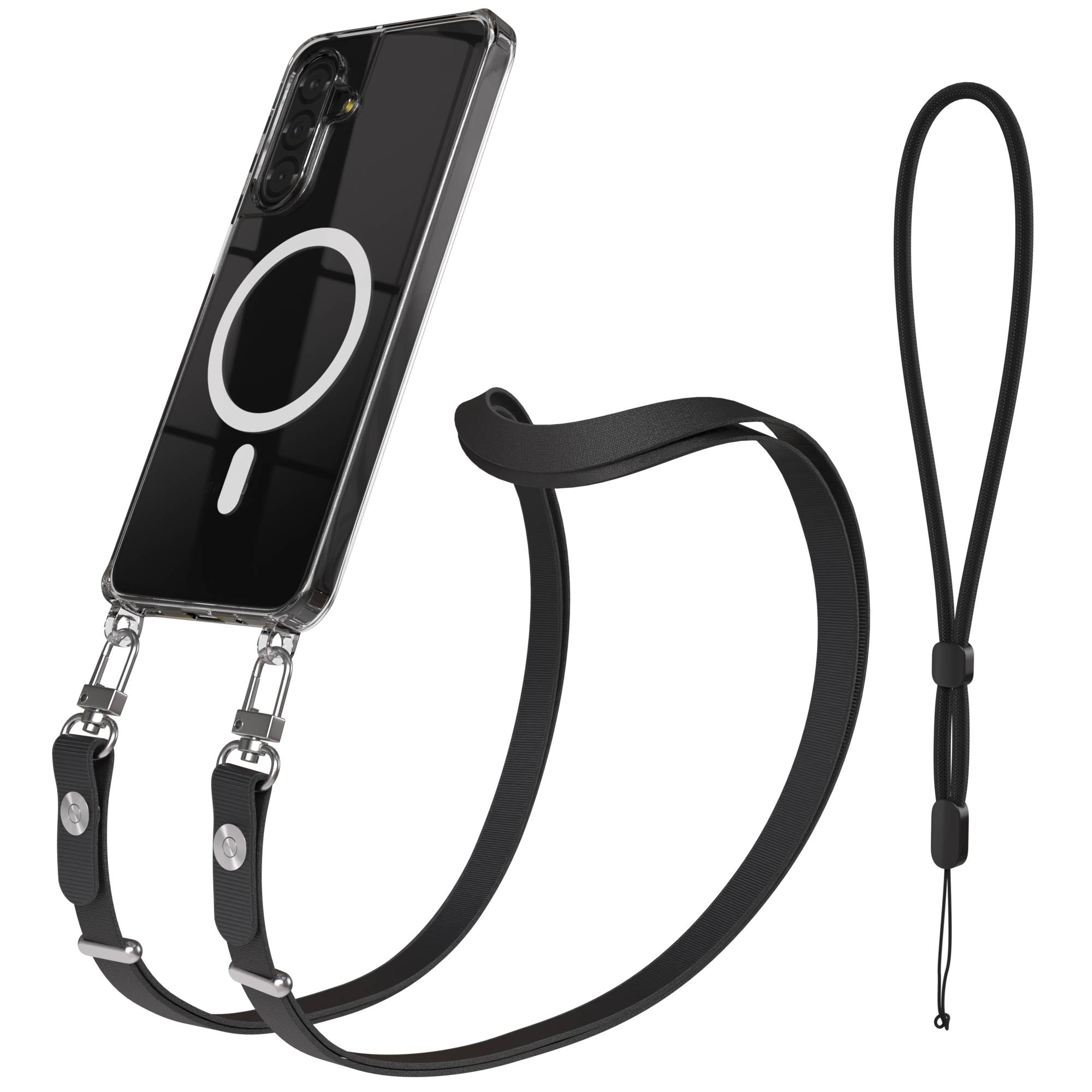 Samsung Galaxy A17 MagSafe Hülle mit magnetischer Crossbody Handykette #farbe_schwarz-magsafe-funktion-mit-magsafe