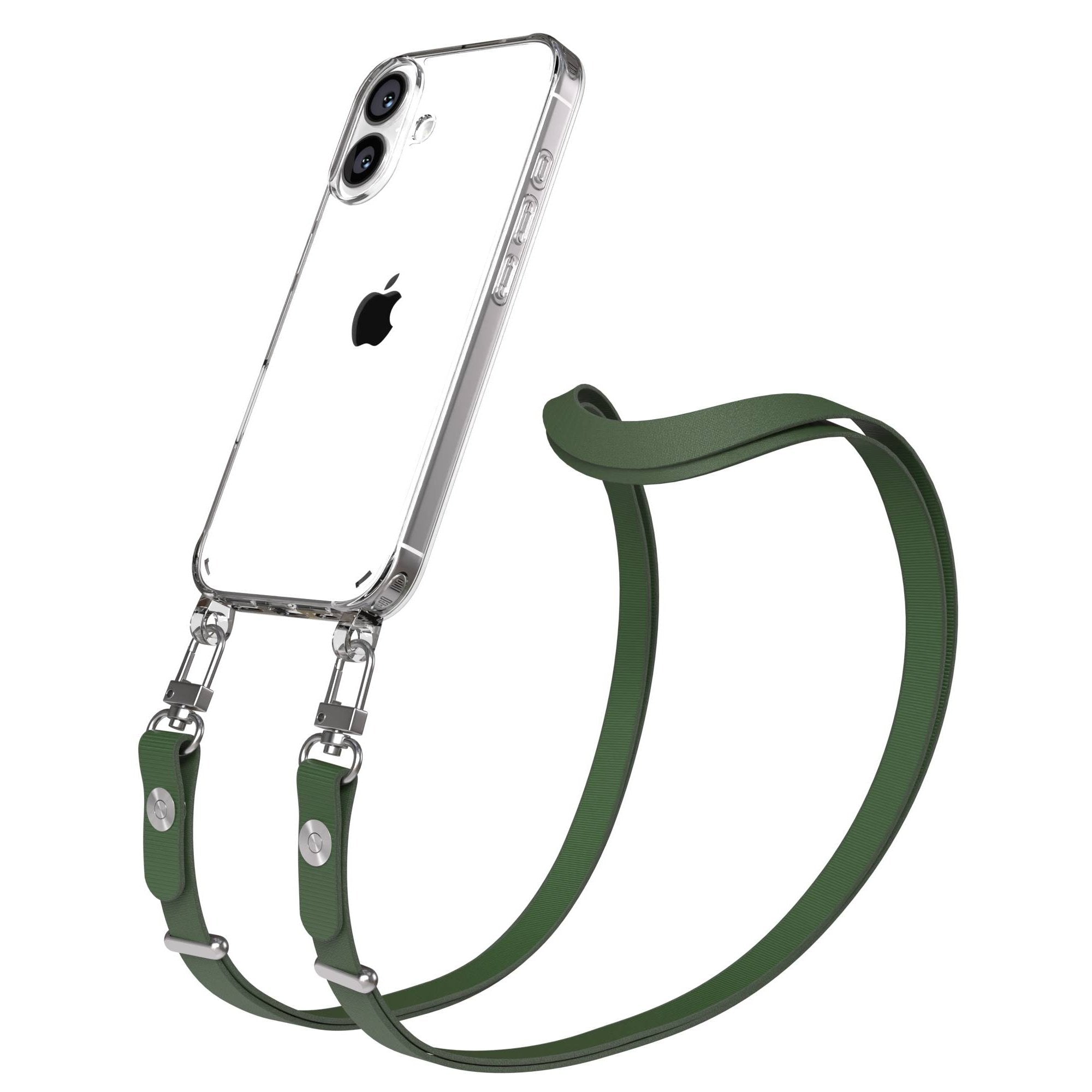 Apple iPhone 16 MagSafe Hülle mit magnetischer Crossbody Handykette Set #farbe_grun-magsafe-funktion-mit-magsafe