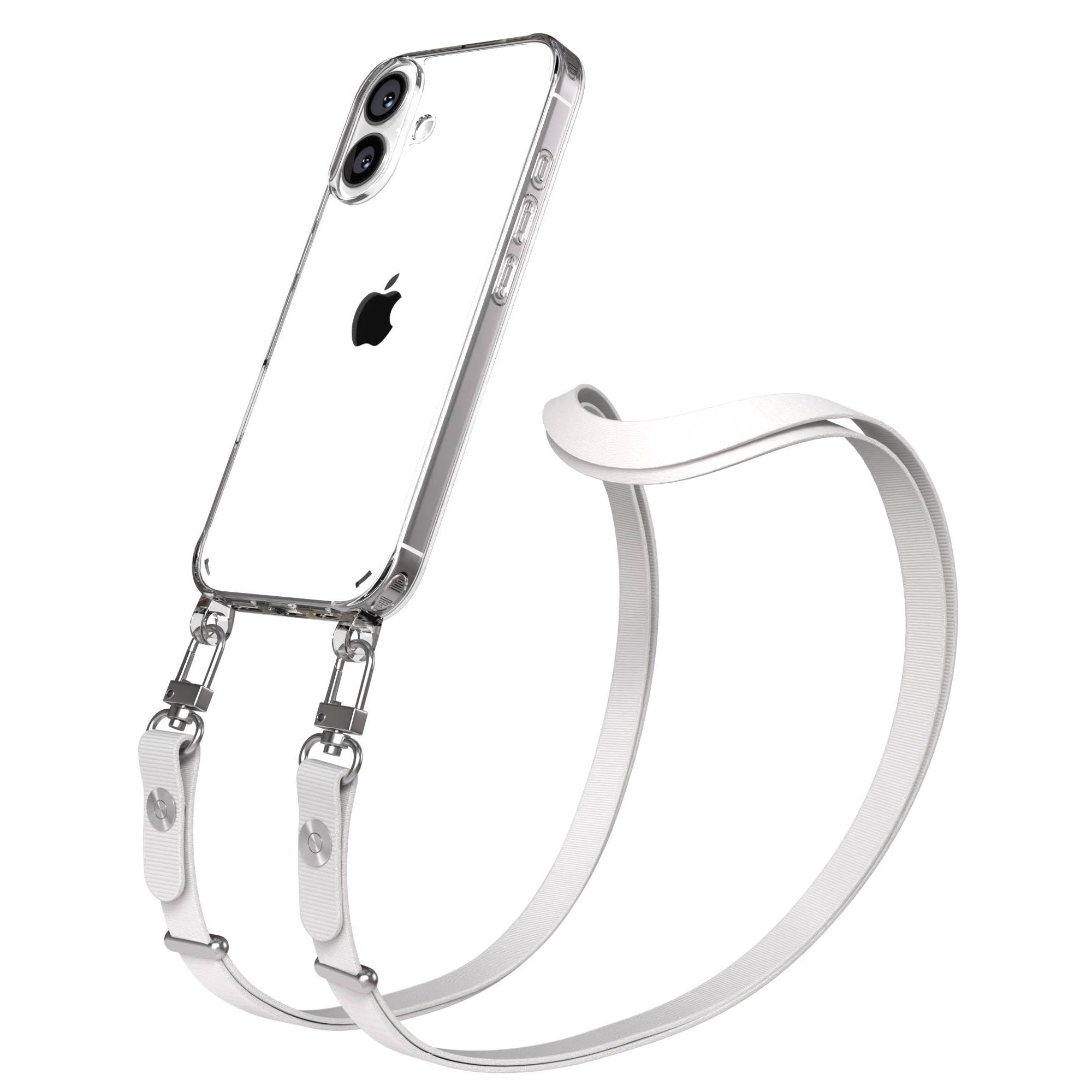 Apple iPhone 16 MagSafe Hülle mit magnetischer Crossbody Handykette Set #farbe_grau-magsafe-funktion-mit-magsafe