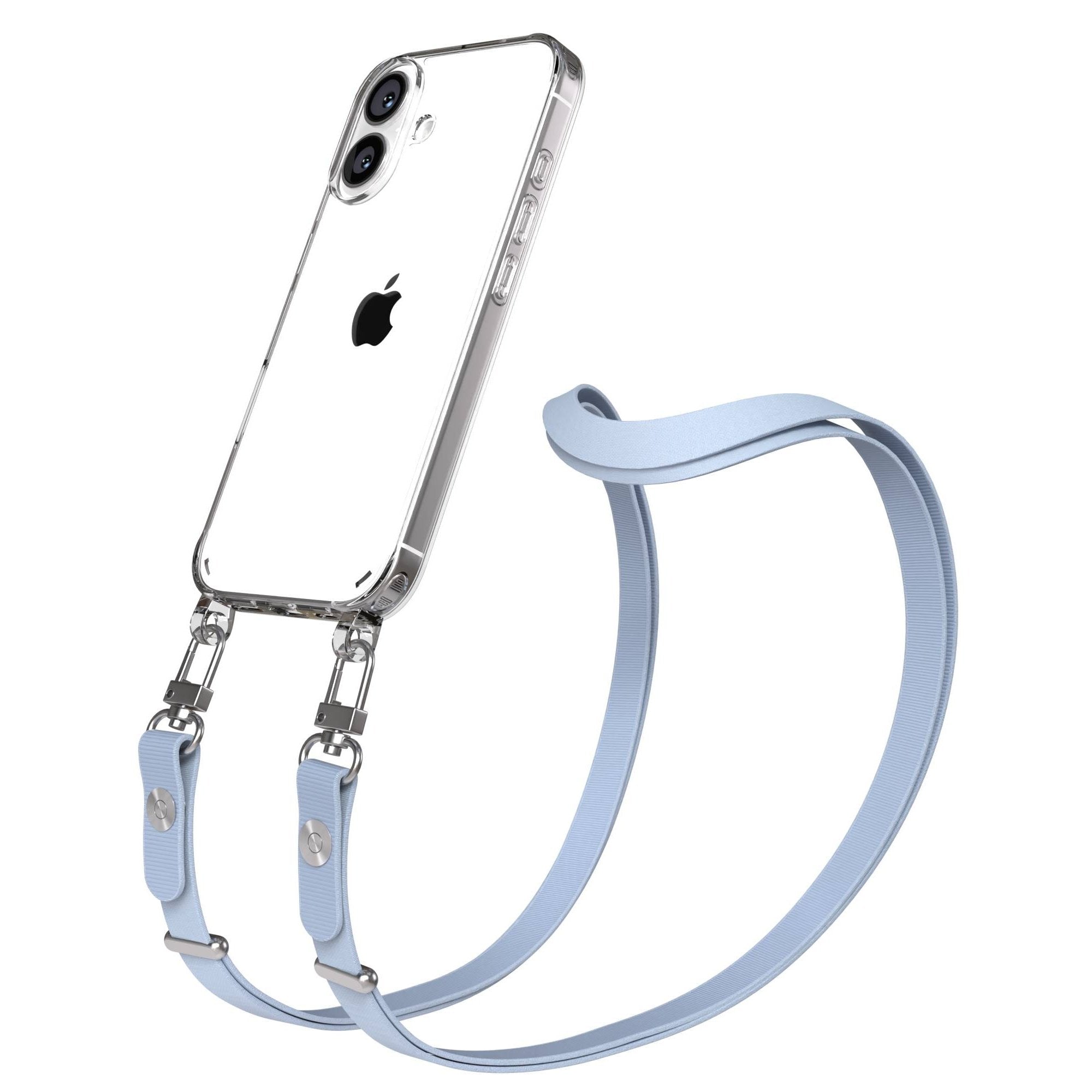 Apple iPhone 16 MagSafe Hülle mit magnetischer Crossbody Handykette Set #farbe_hellblau-magsafe-funktion-mit-magsafe